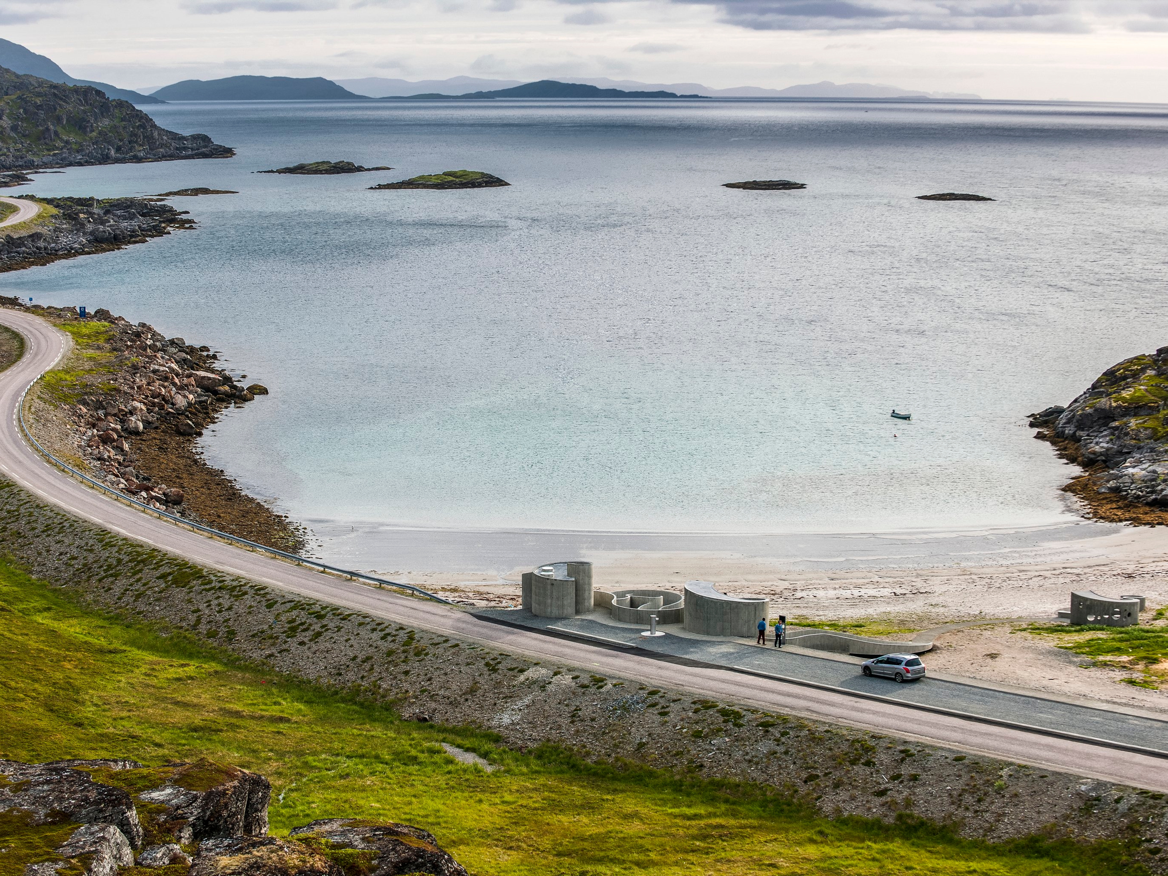 Selvika rest area on Norwegian Scenic Route Havøysund in Northern Norway