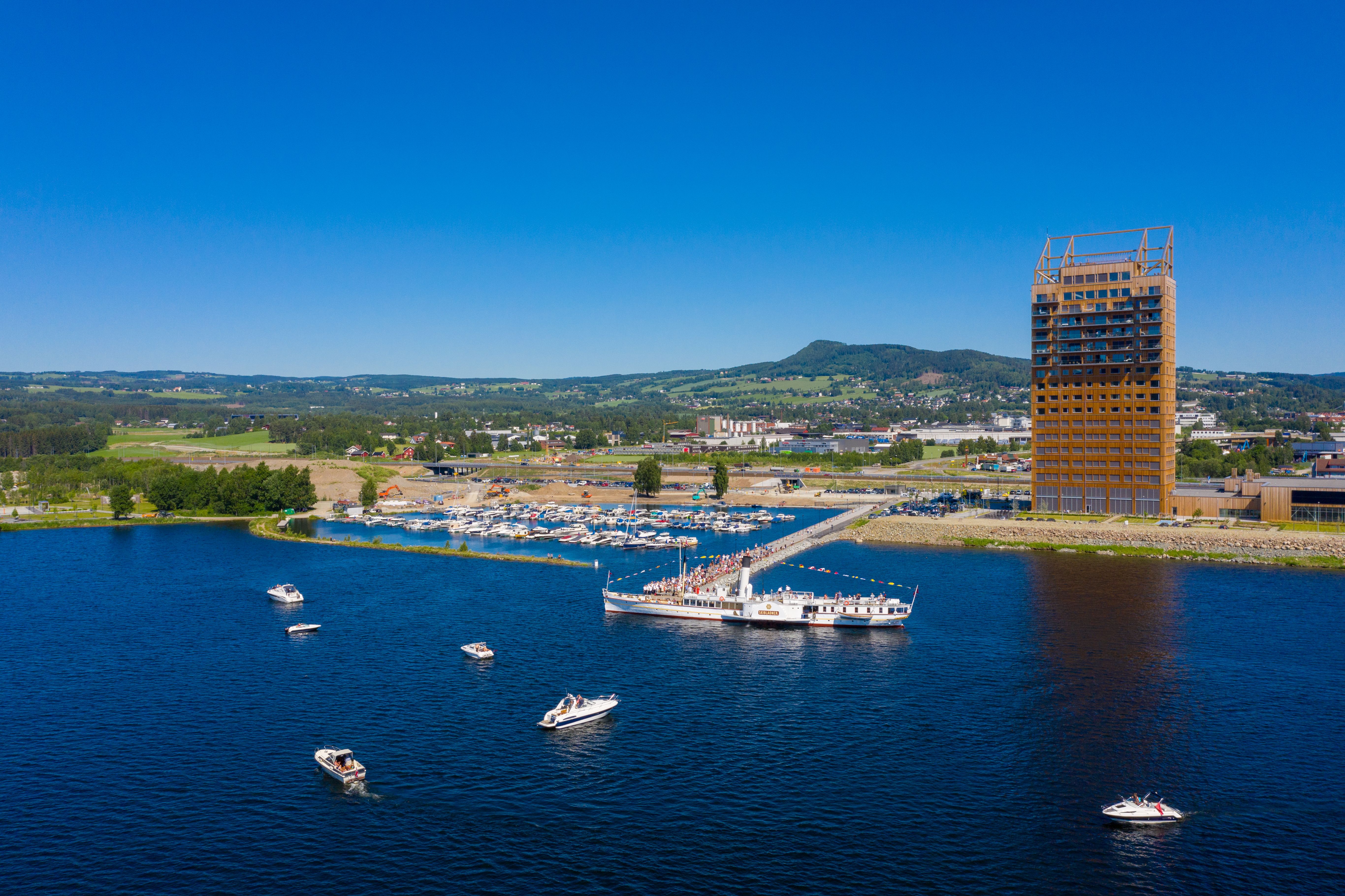 The world's tallest wood hotel, Frich's Hotel, Brumunddal, Eastern Norway
