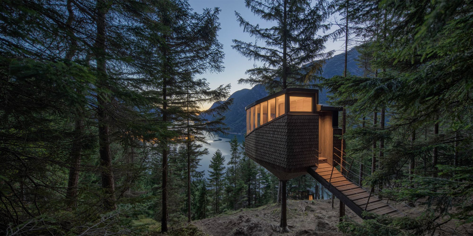 Woodnest Odda tree house, one of Norway’s many treetop cabins