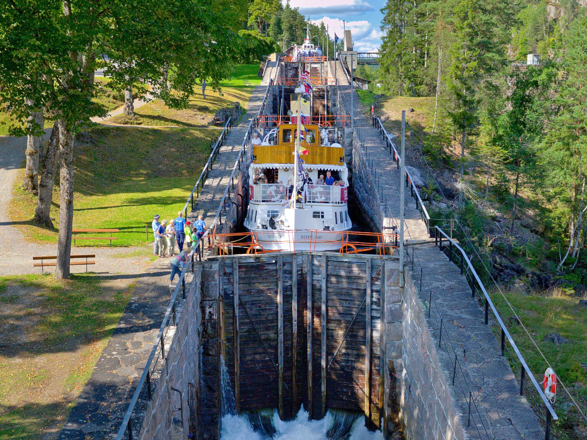 The Telemark Canal locks in Vrangfoss