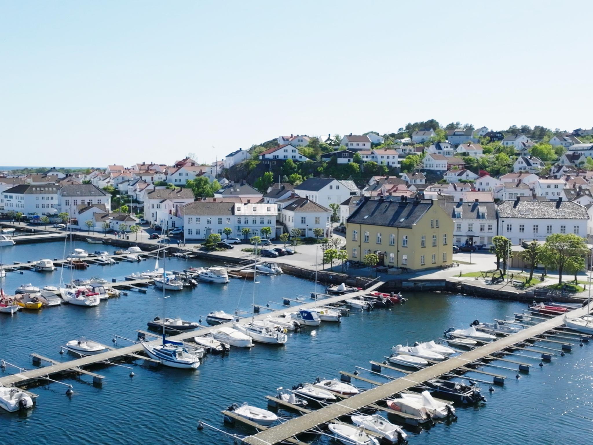 A bird eye photo of Risør, Southern Norway