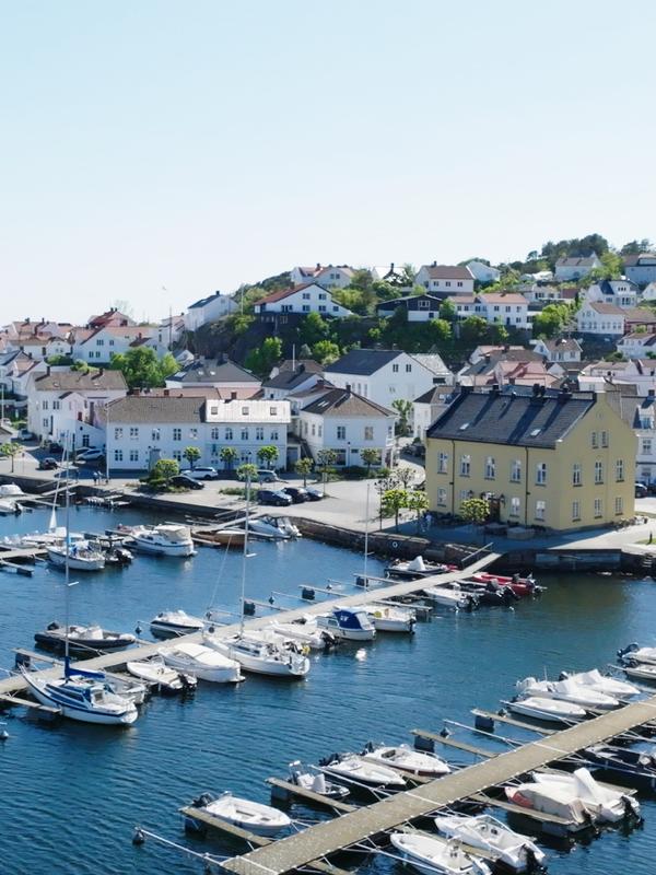 A bird eye photo of Risør, Southern Norway