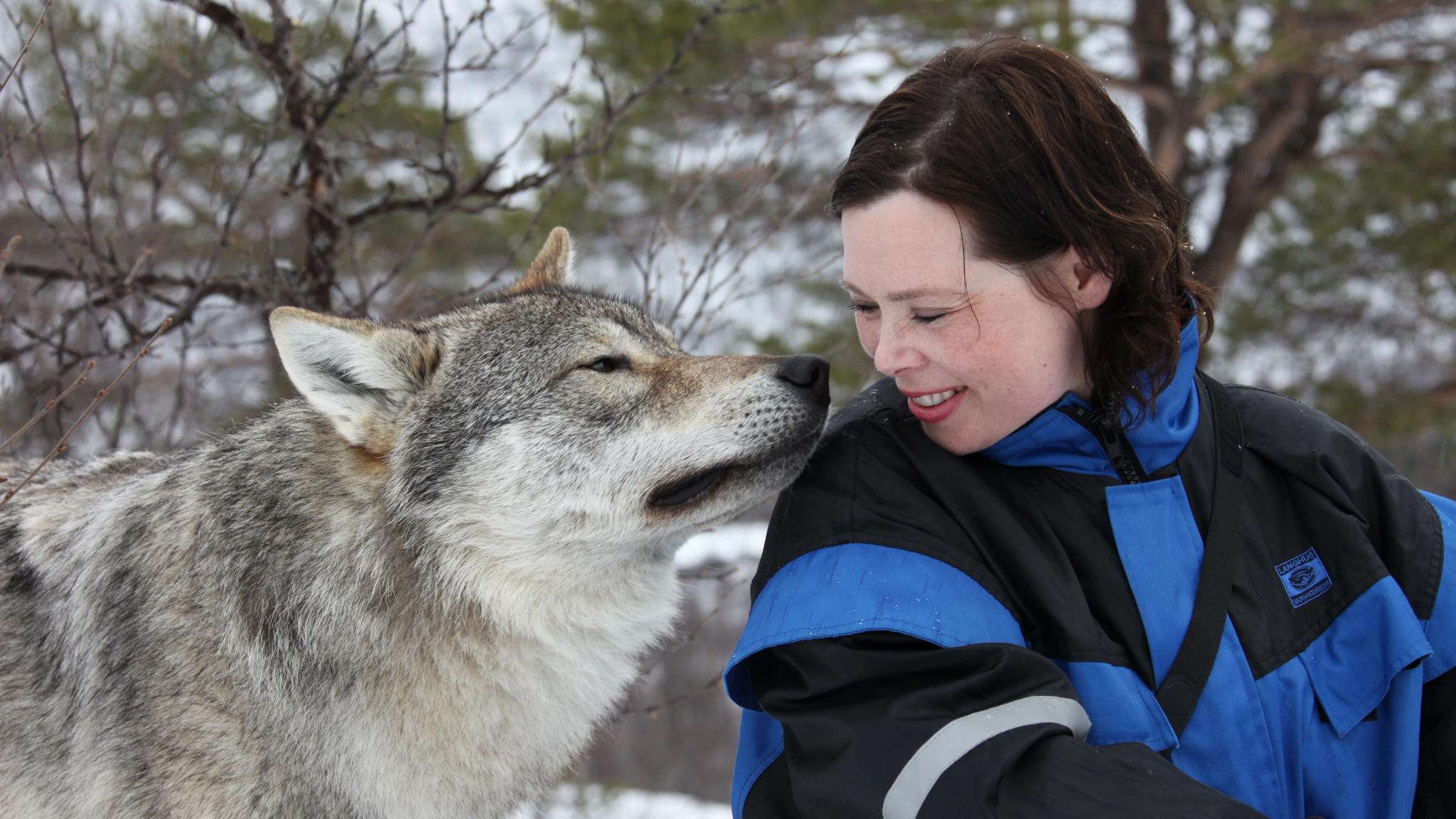 A woman in the Polar park in Bardu