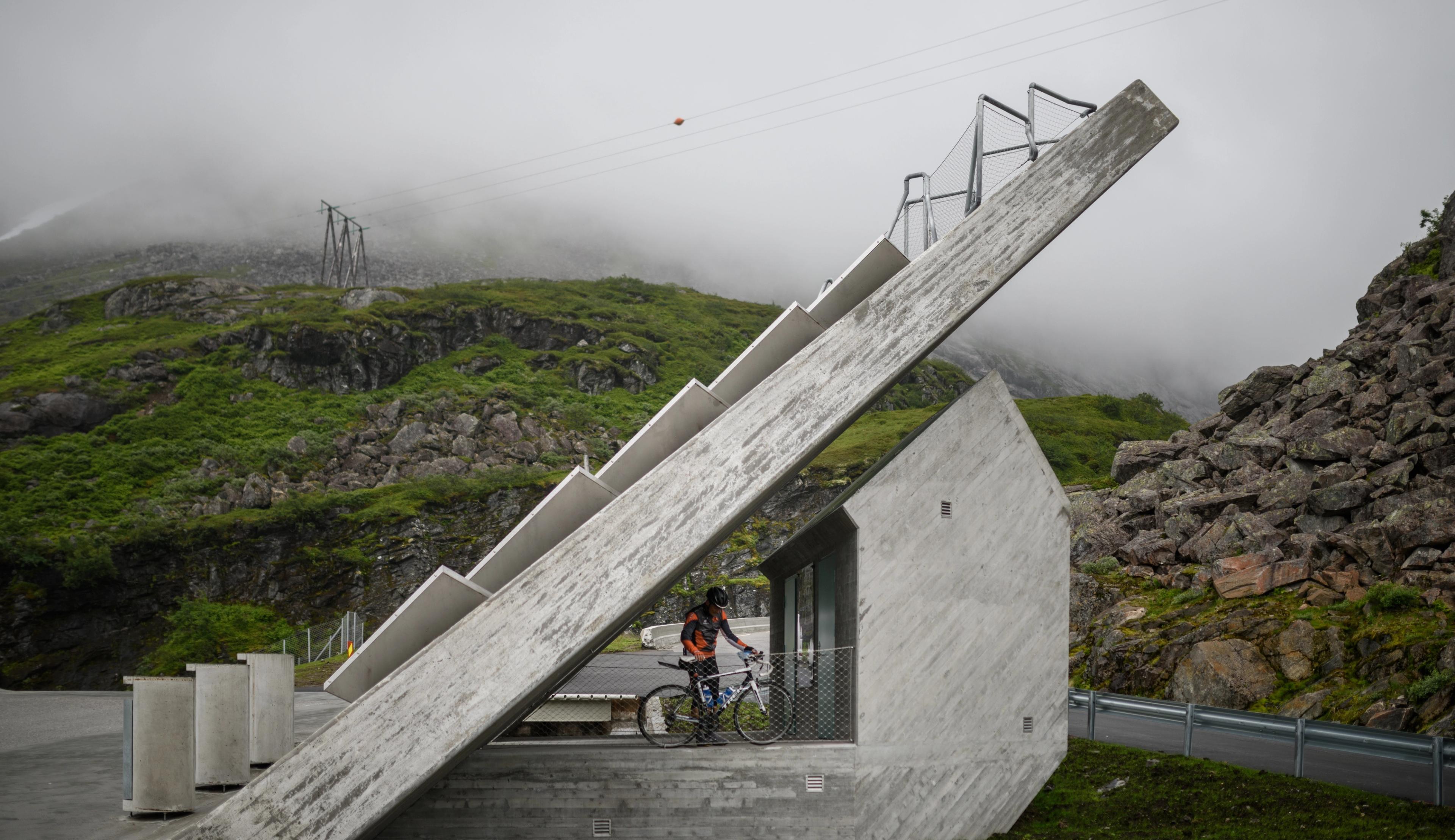 Restroom at the Utsikten viewpoint, Norwegian Scenic Route Gaularfjellet in Sunnfjord, Fjord Norway