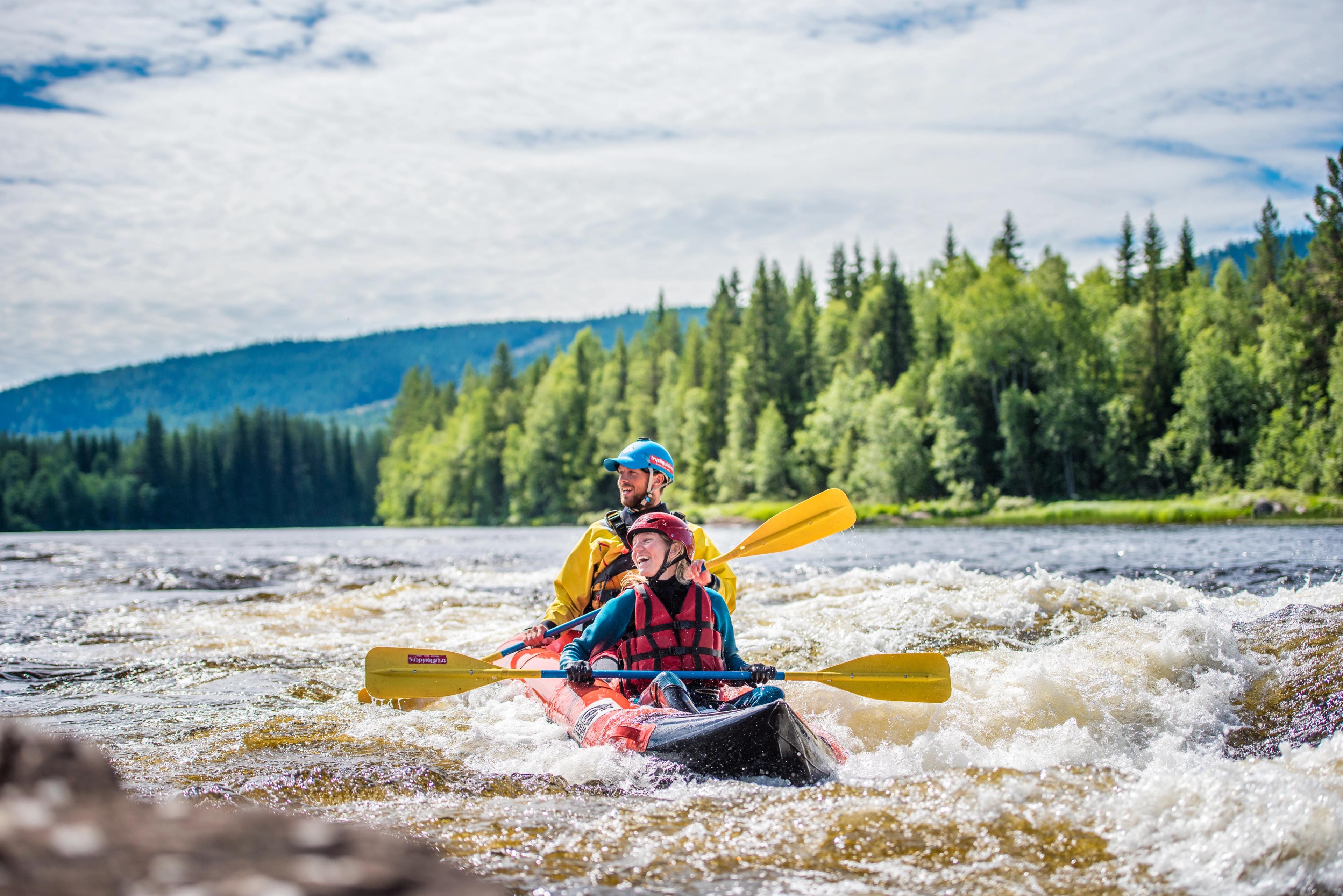 Fun on the river in Trysil, Eastern Norway