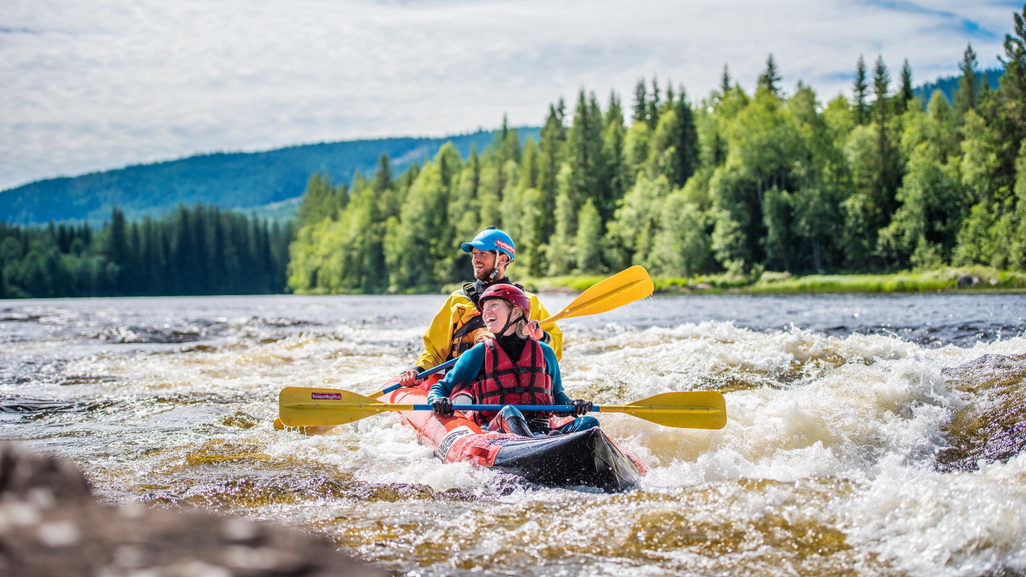 Fun on the river in Trysil, Eastern Norway