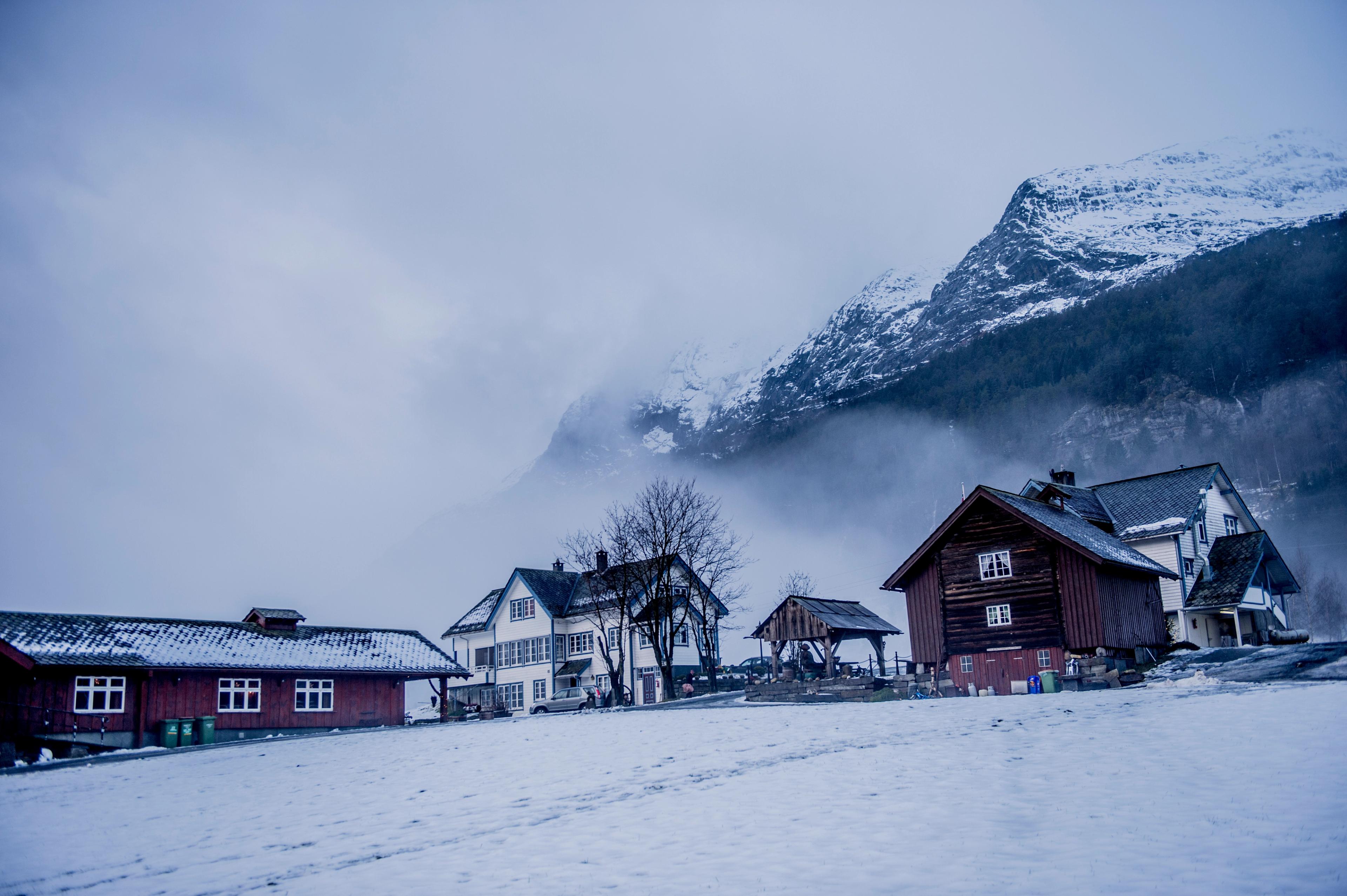 Smalahovetunet in Voss, Fjord Norway in winter