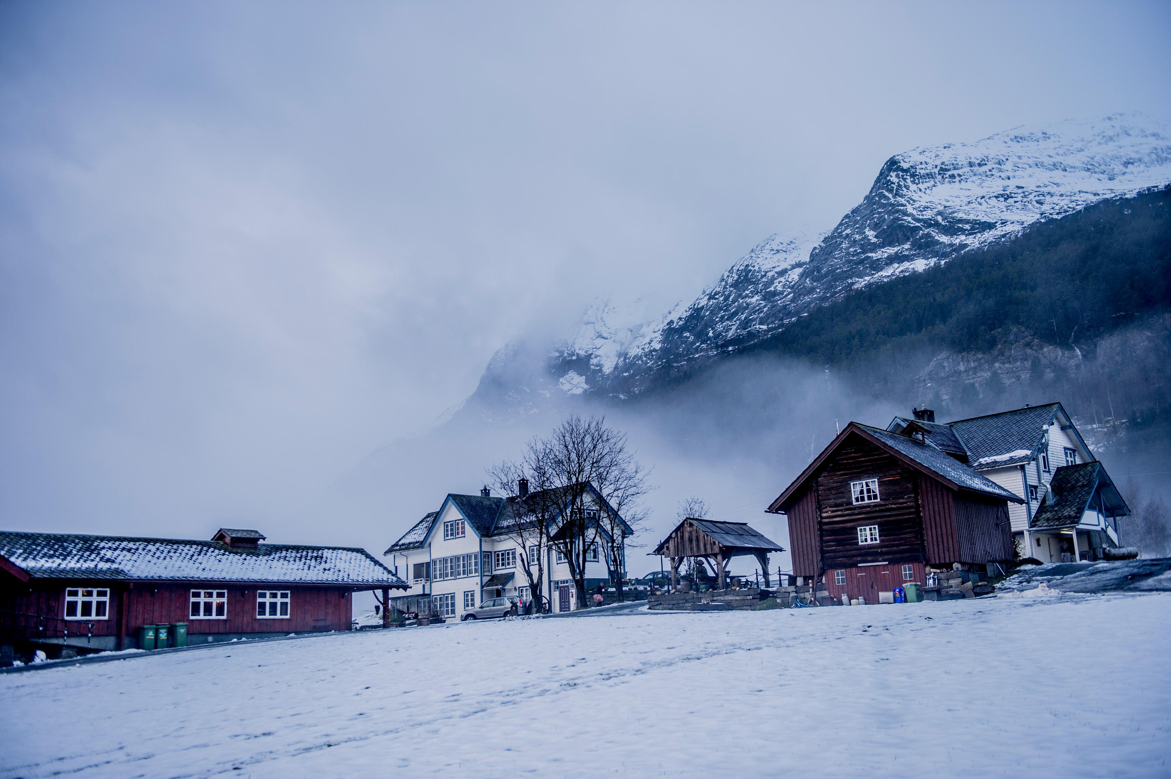 Smalahovetunet in Voss, Fjord Norway in winter