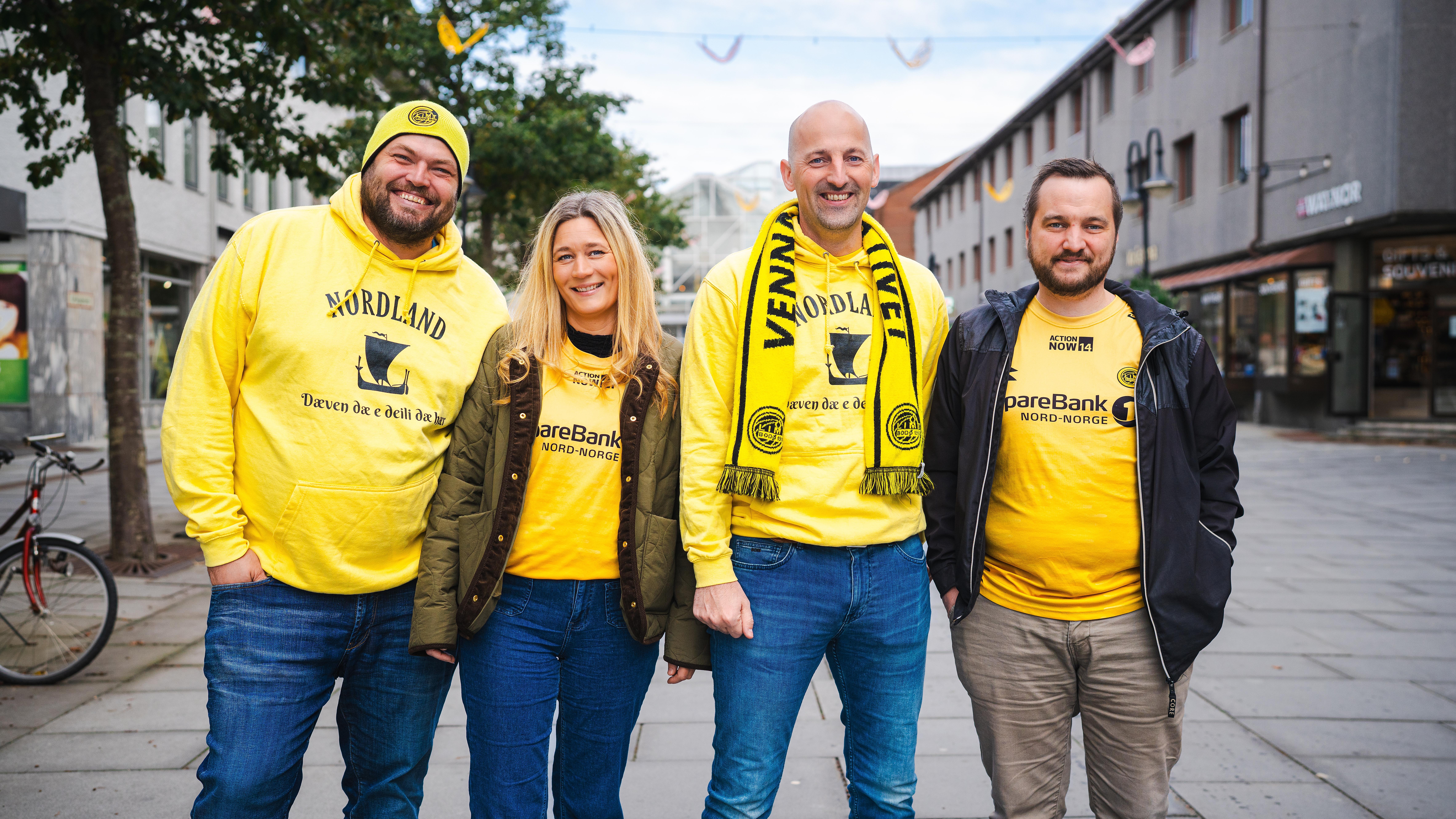 Bodø/Glimt fans in the Bodø city centre, Northern Norway