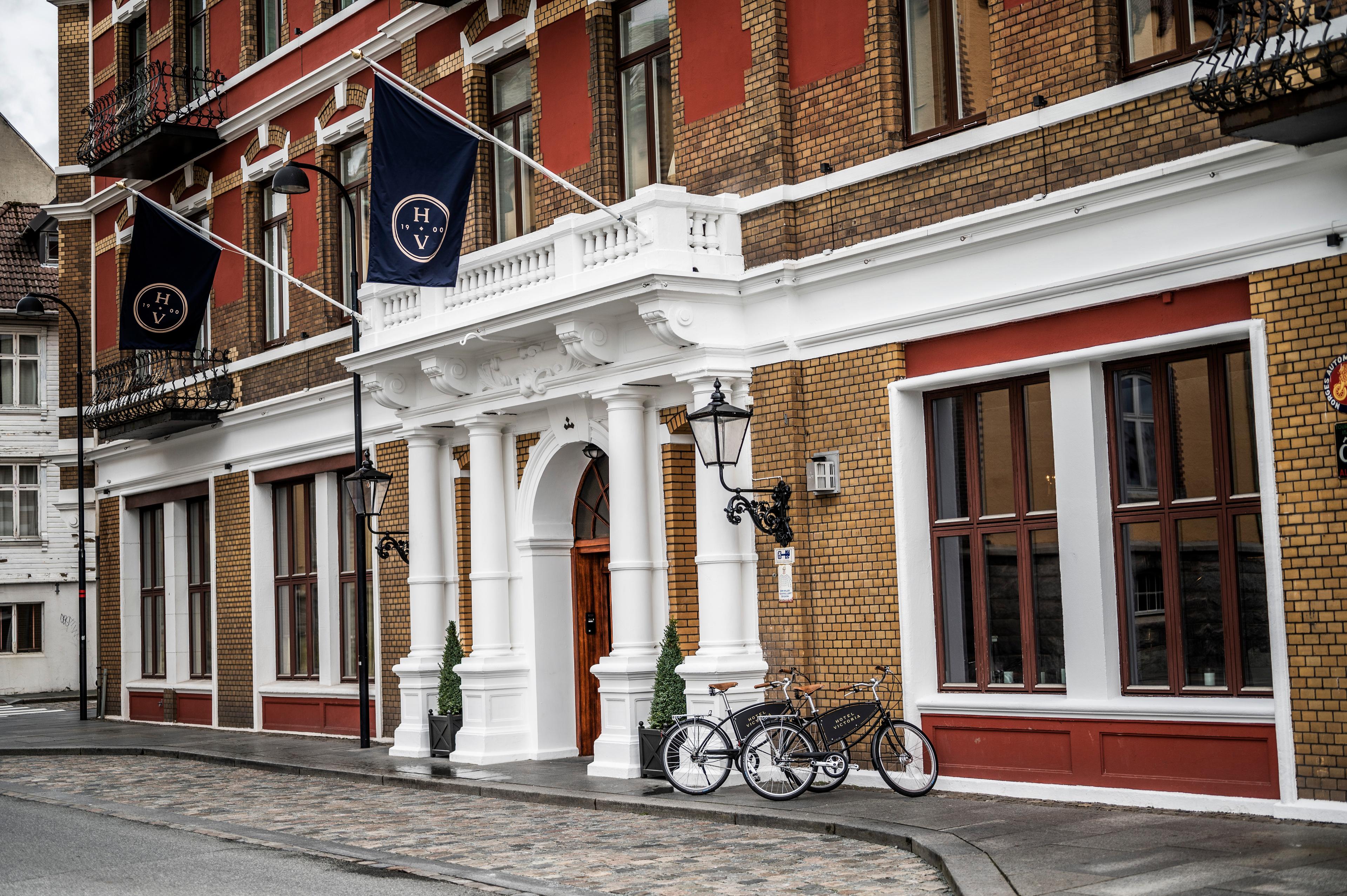 The brick facade on hotel Victoria in Stavanger, Fjord Norway