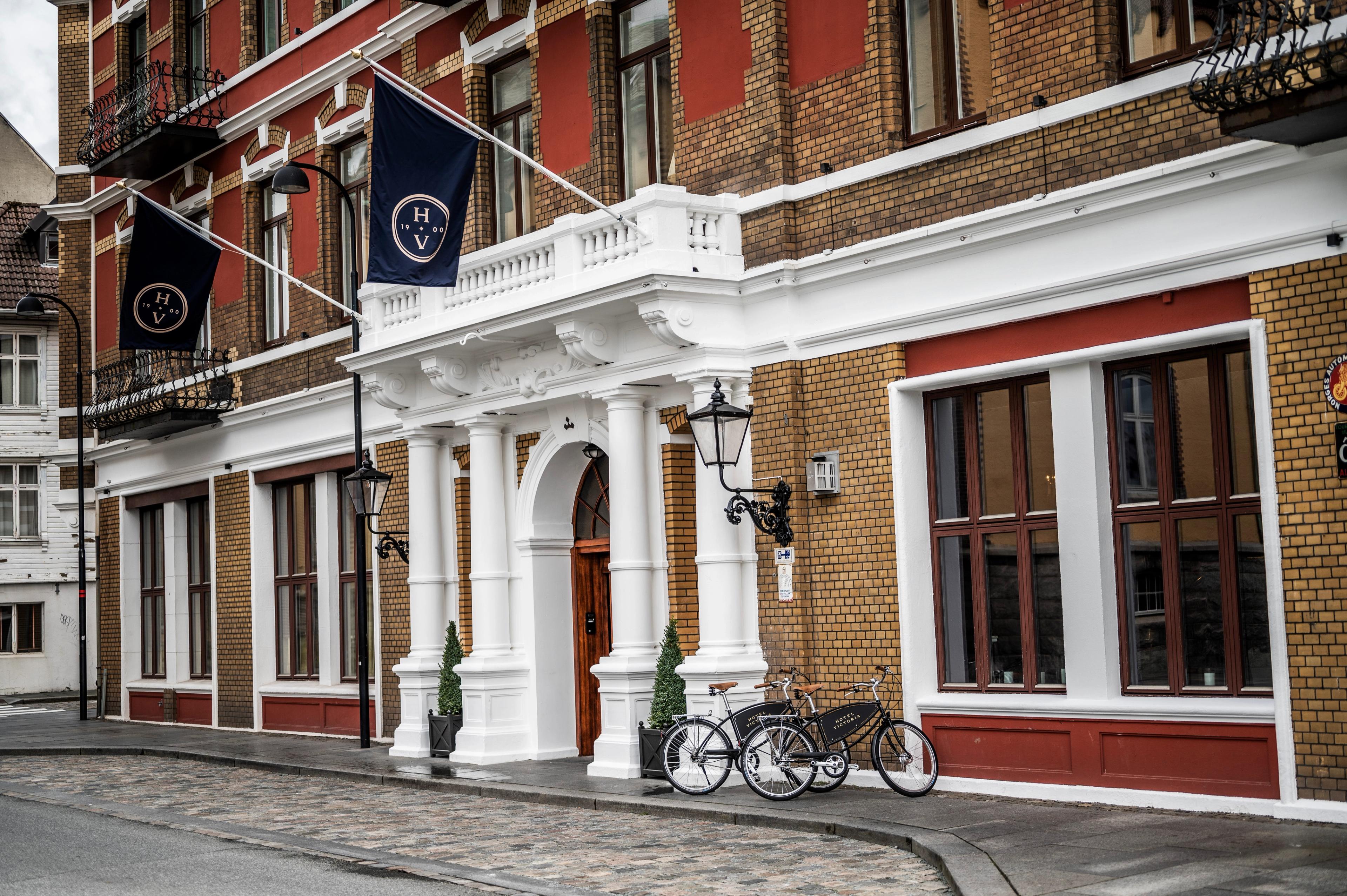 The brick facade on hotel Victoria in Stavanger, Fjord Norway