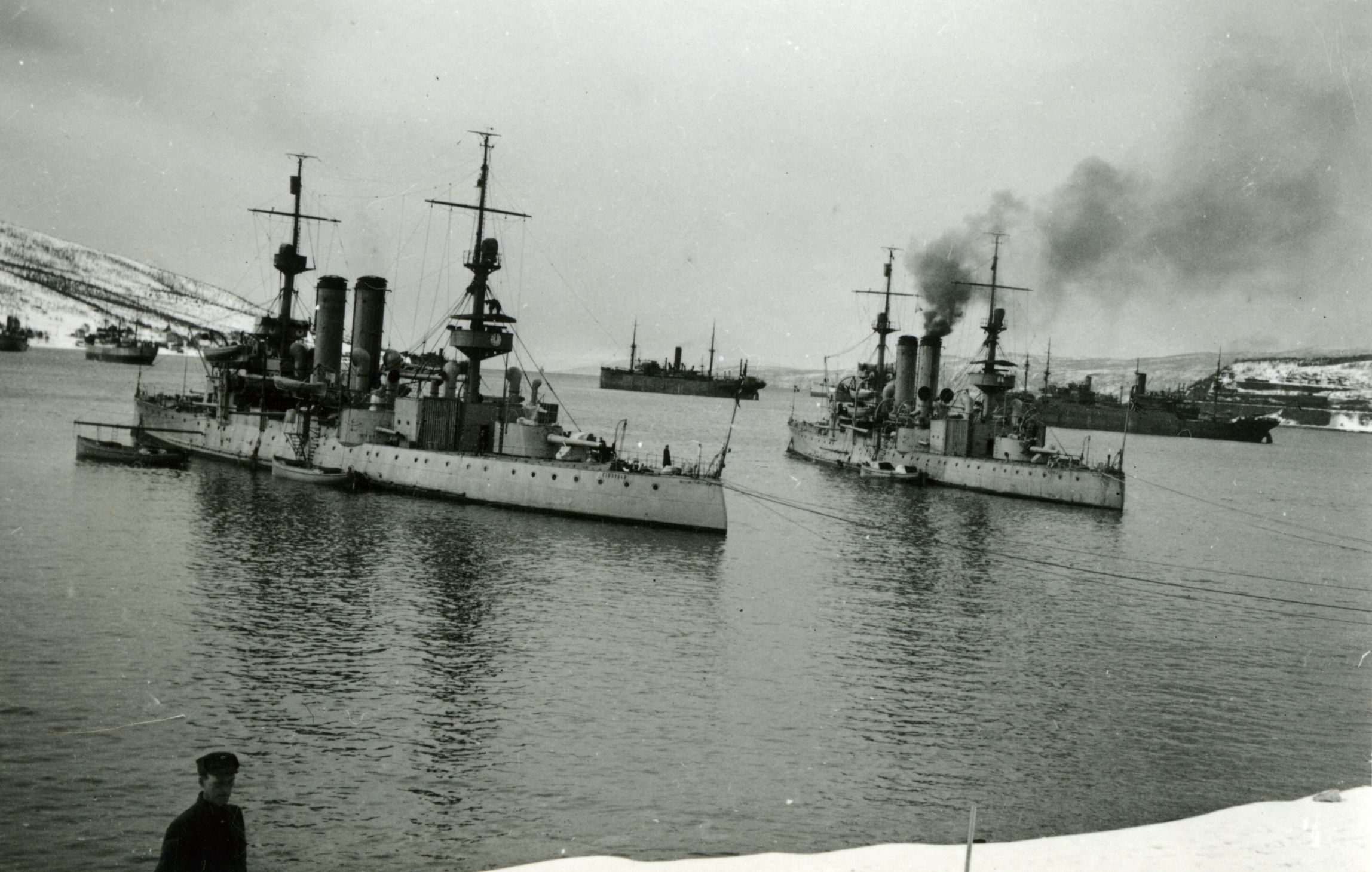 Ships in Narvik Harbor during the battles of Narvik