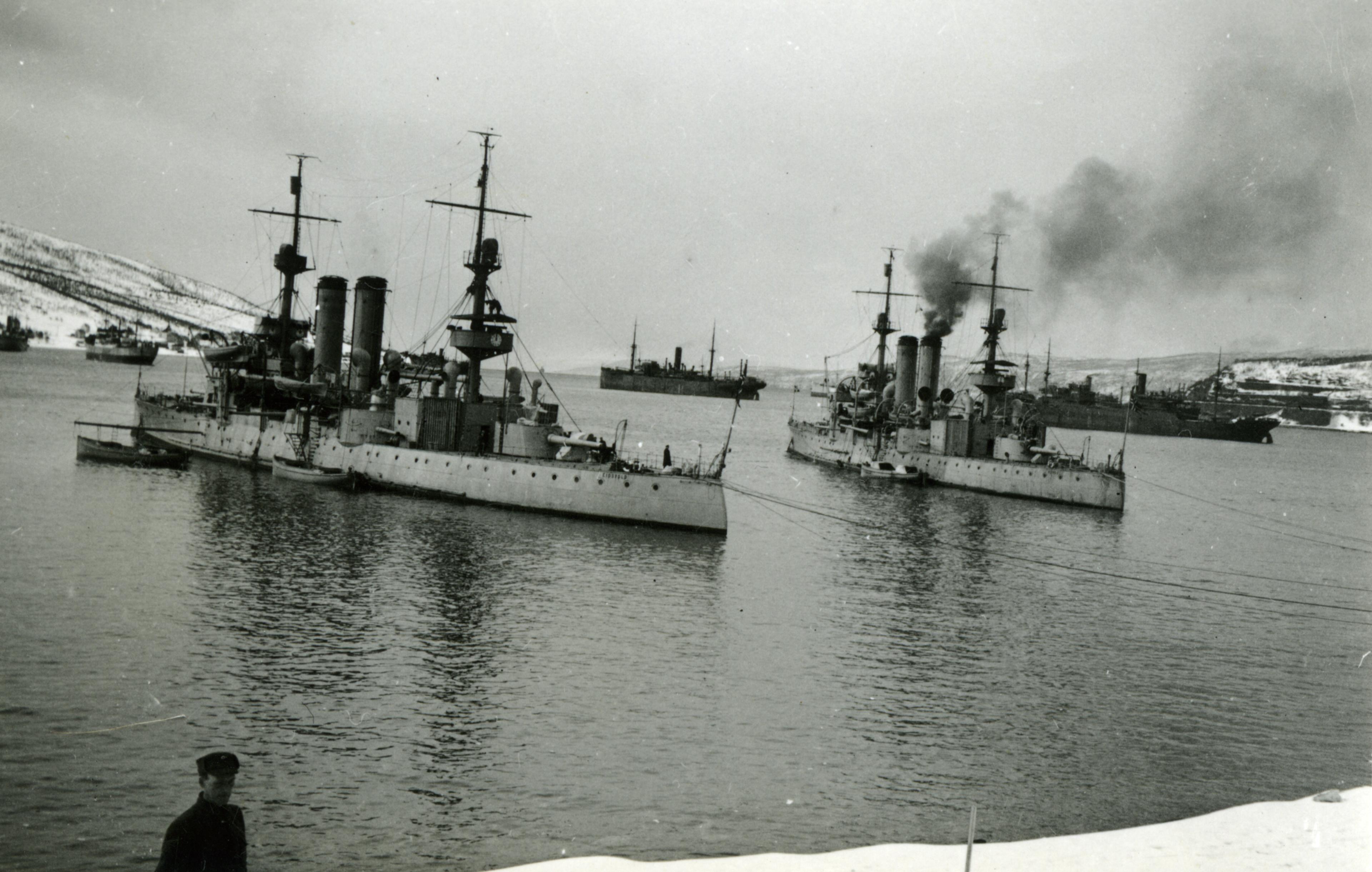 Ships in Narvik Harbor during the battles of Narvik