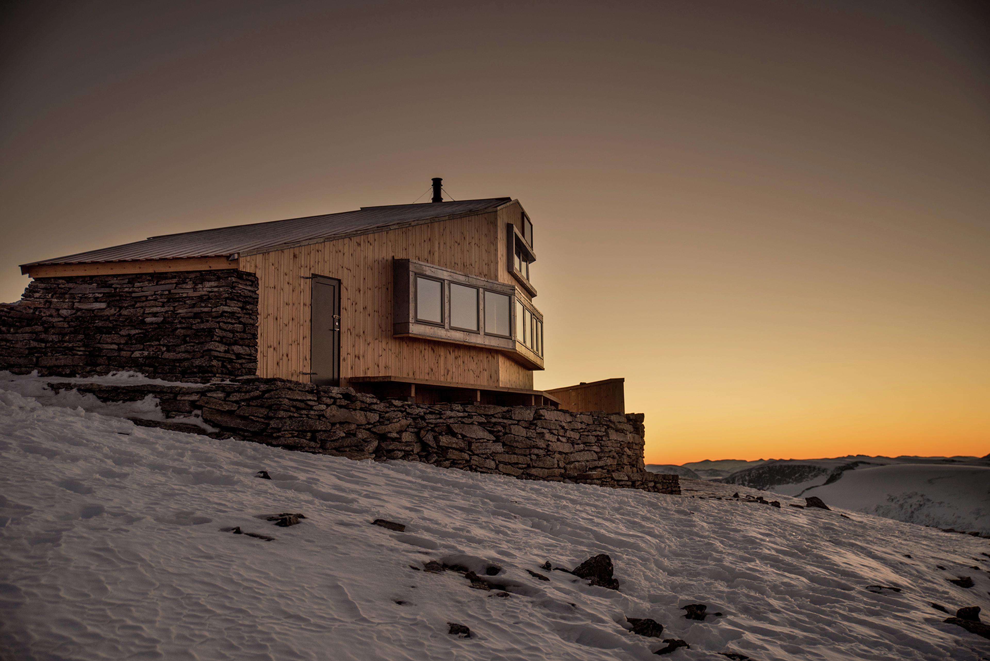 Skålabu DNT cabin at Mount Skåla in Nordfjord, Fjord Norway