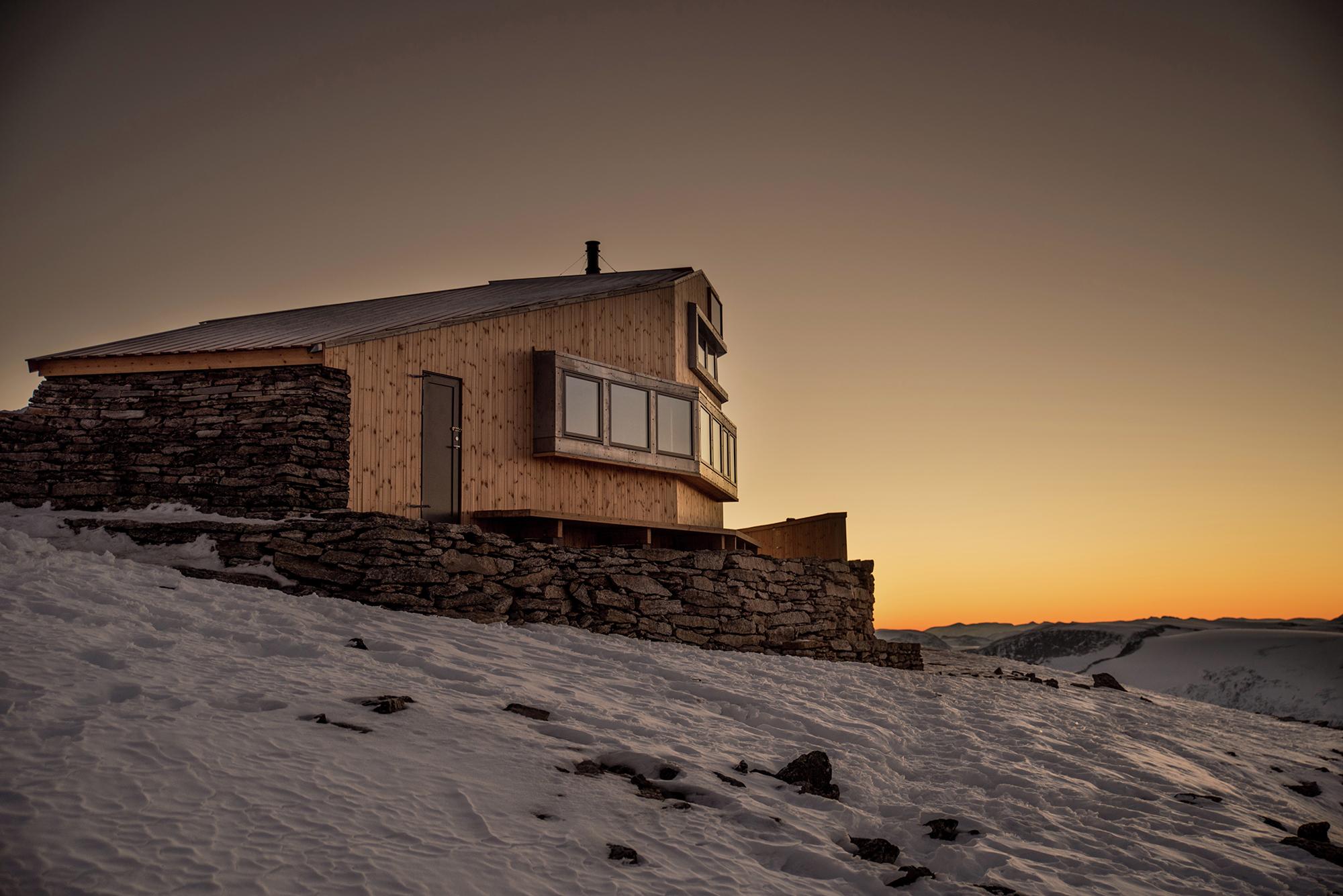 Skålabu DNT cabin at Mount Skåla in Nordfjord, Fjord Norway