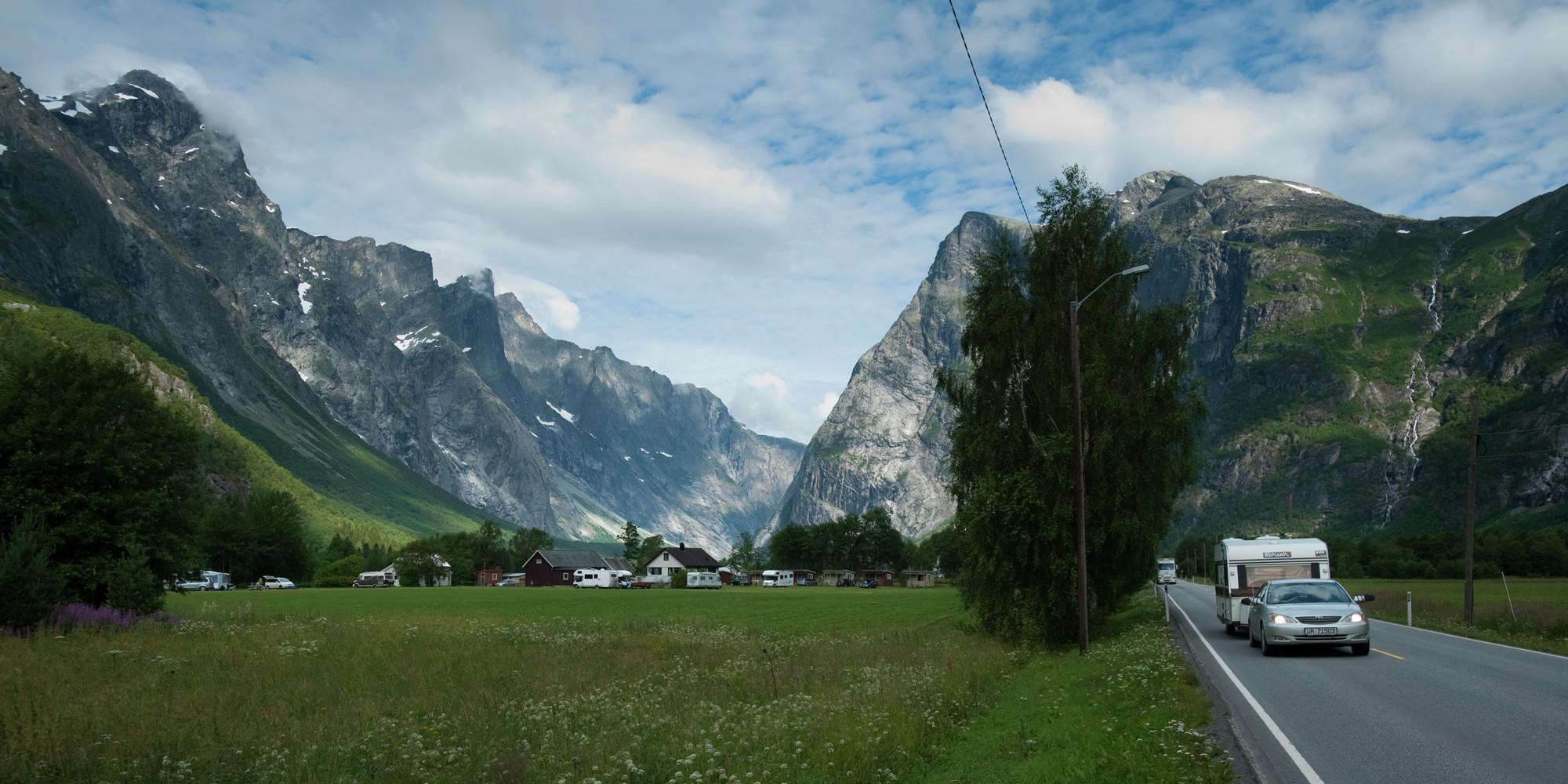 Trollveggen camping, one of Norway’s top 10 camping sites for caravans and motorhomes