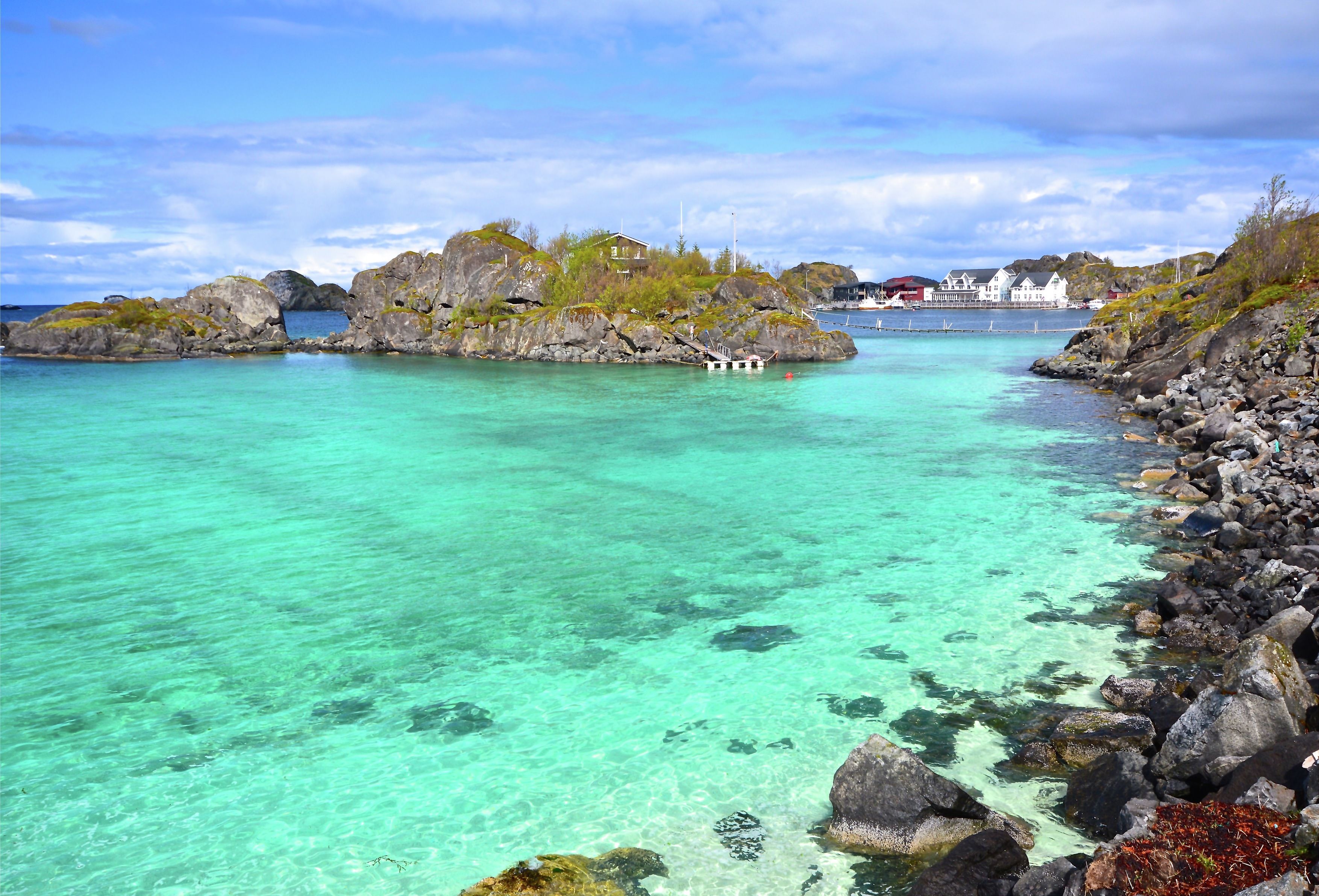 Turquoise waters in Hamn, Senja
