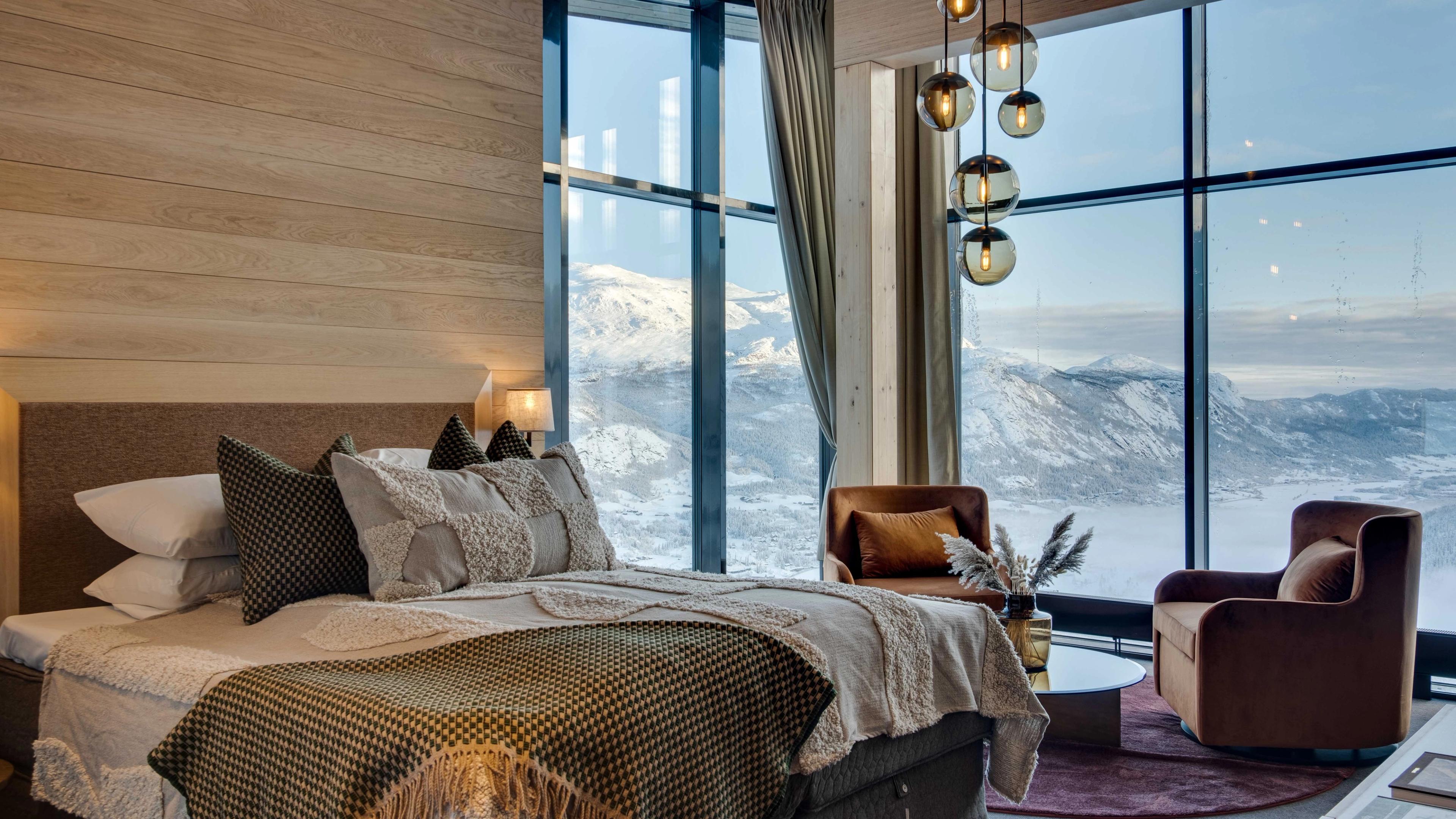 View from a room at Skarsnuten hotel in Hemsedal