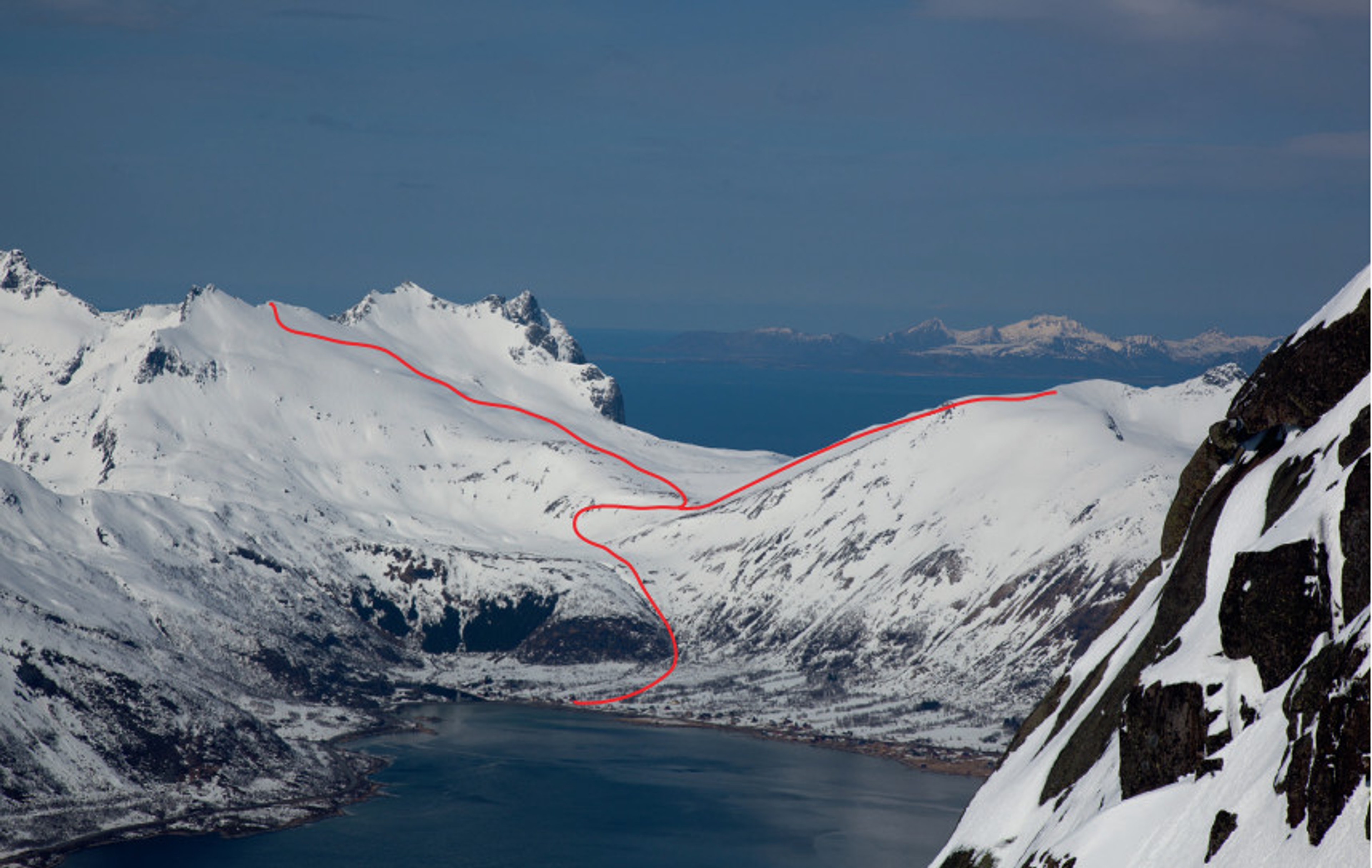 Piste map of Pilan, Lofoten, Northern Norway