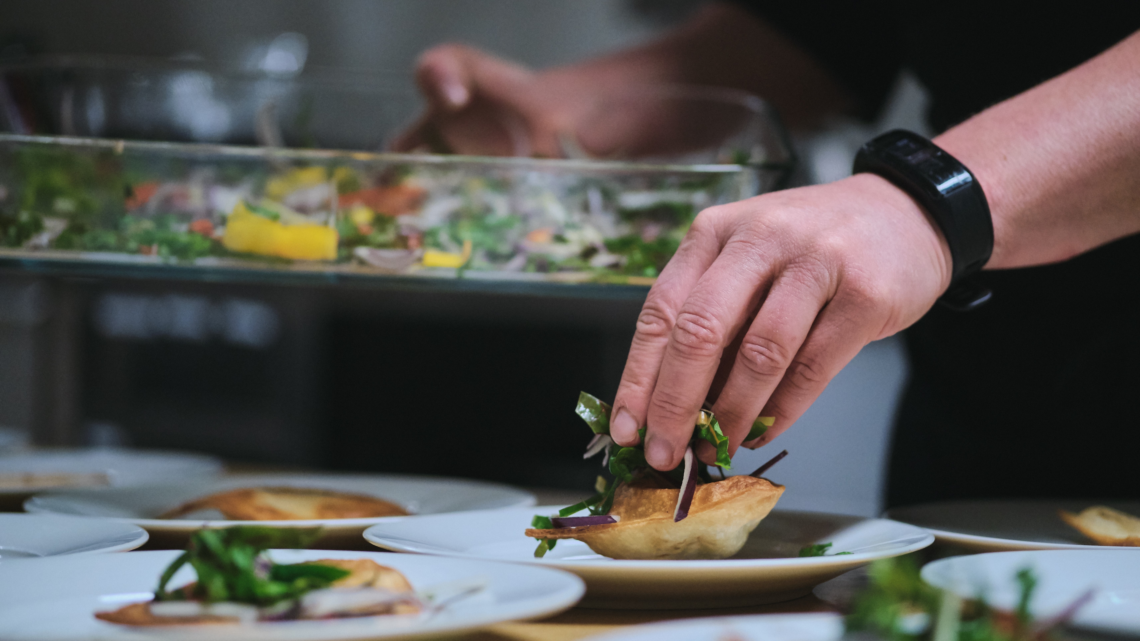 Food is being prepared at Skaarnesheimen Raw Ocean Lodge outside of Haugesund in Fjord Norway