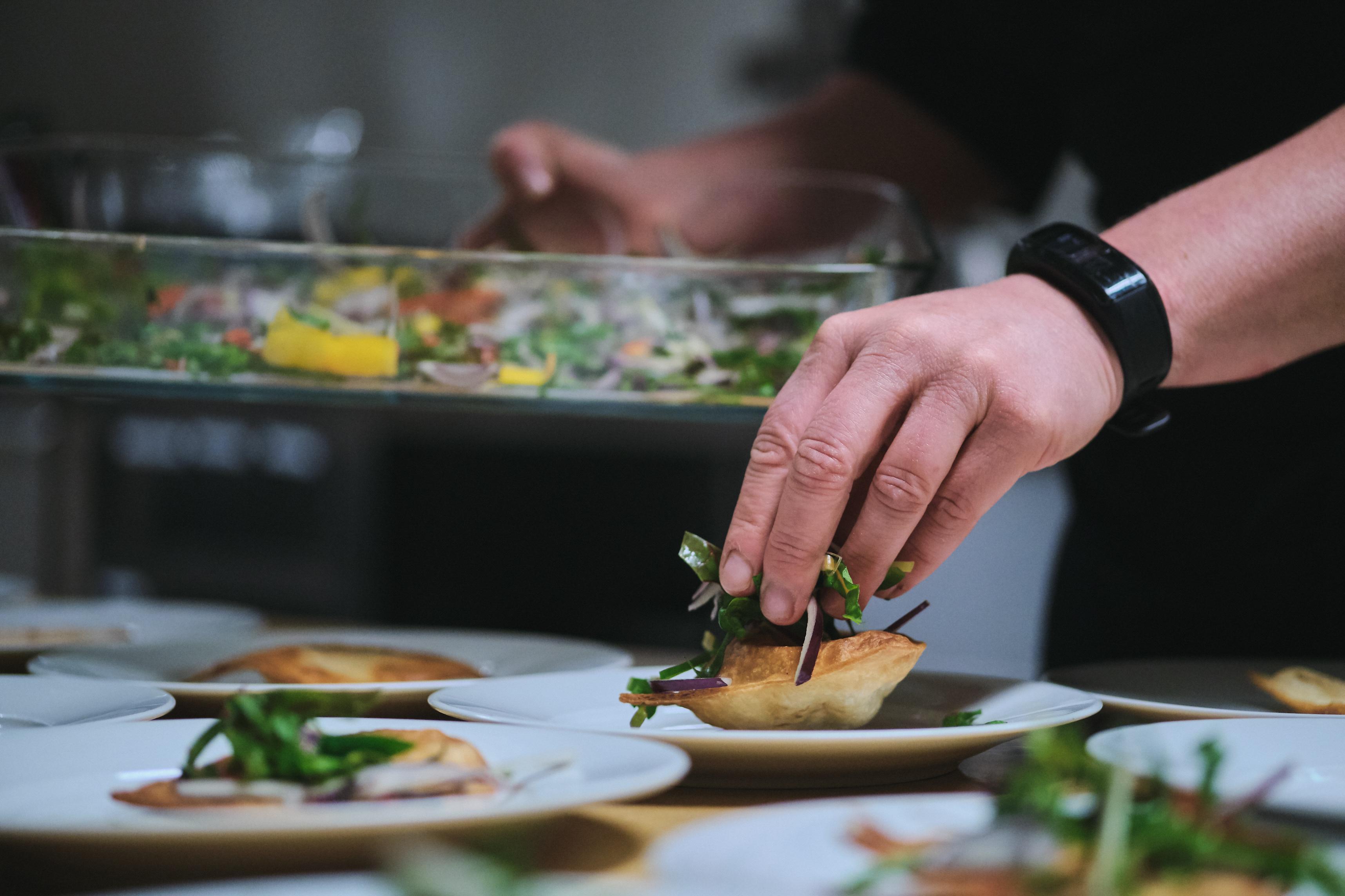 Food is being prepared at Skaarnesheimen Raw Ocean Lodge outside of Haugesund in Fjord Norway