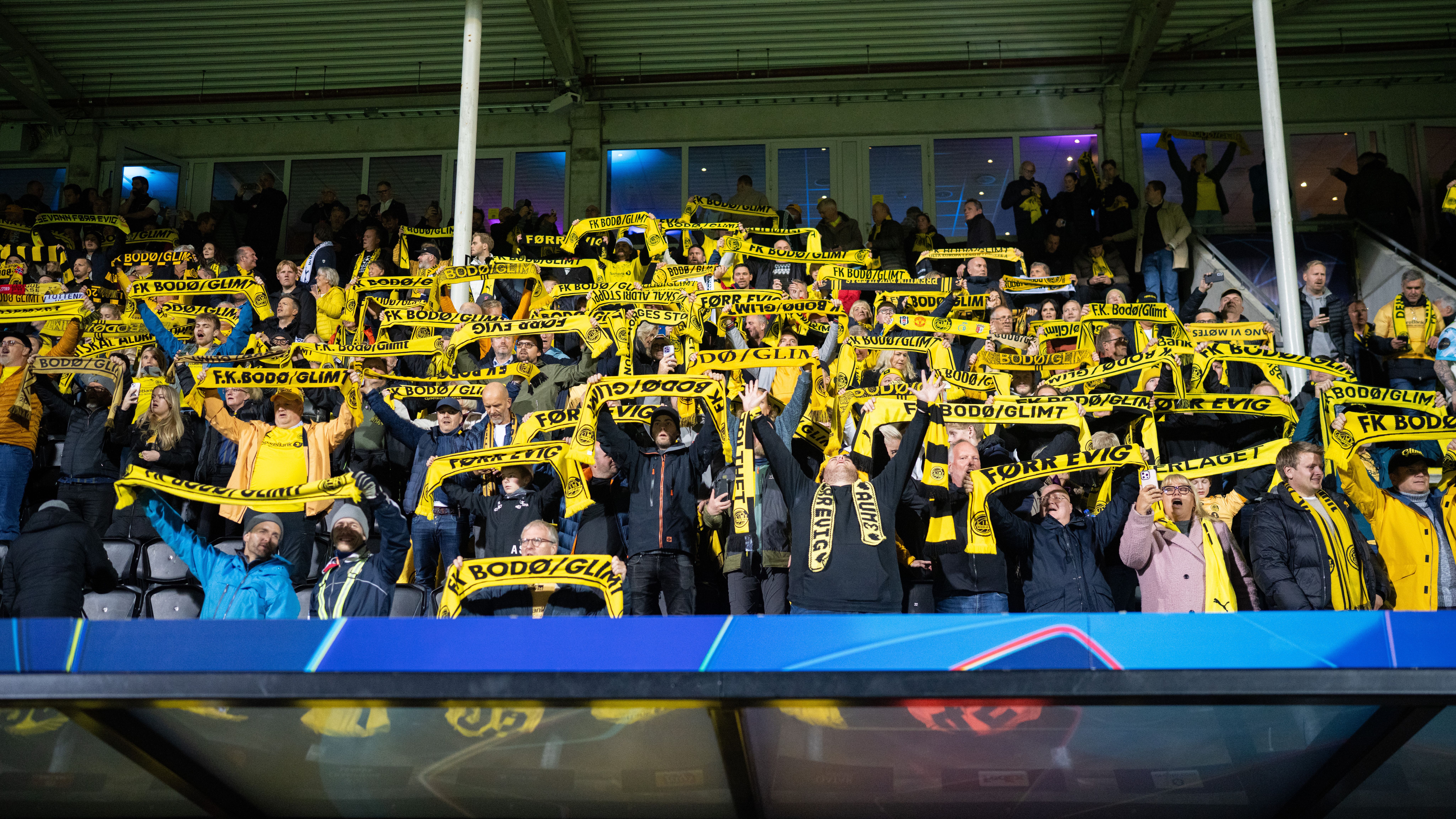 Bodø/Glimt fans at Aspmyra in Bodø, Northern Norway