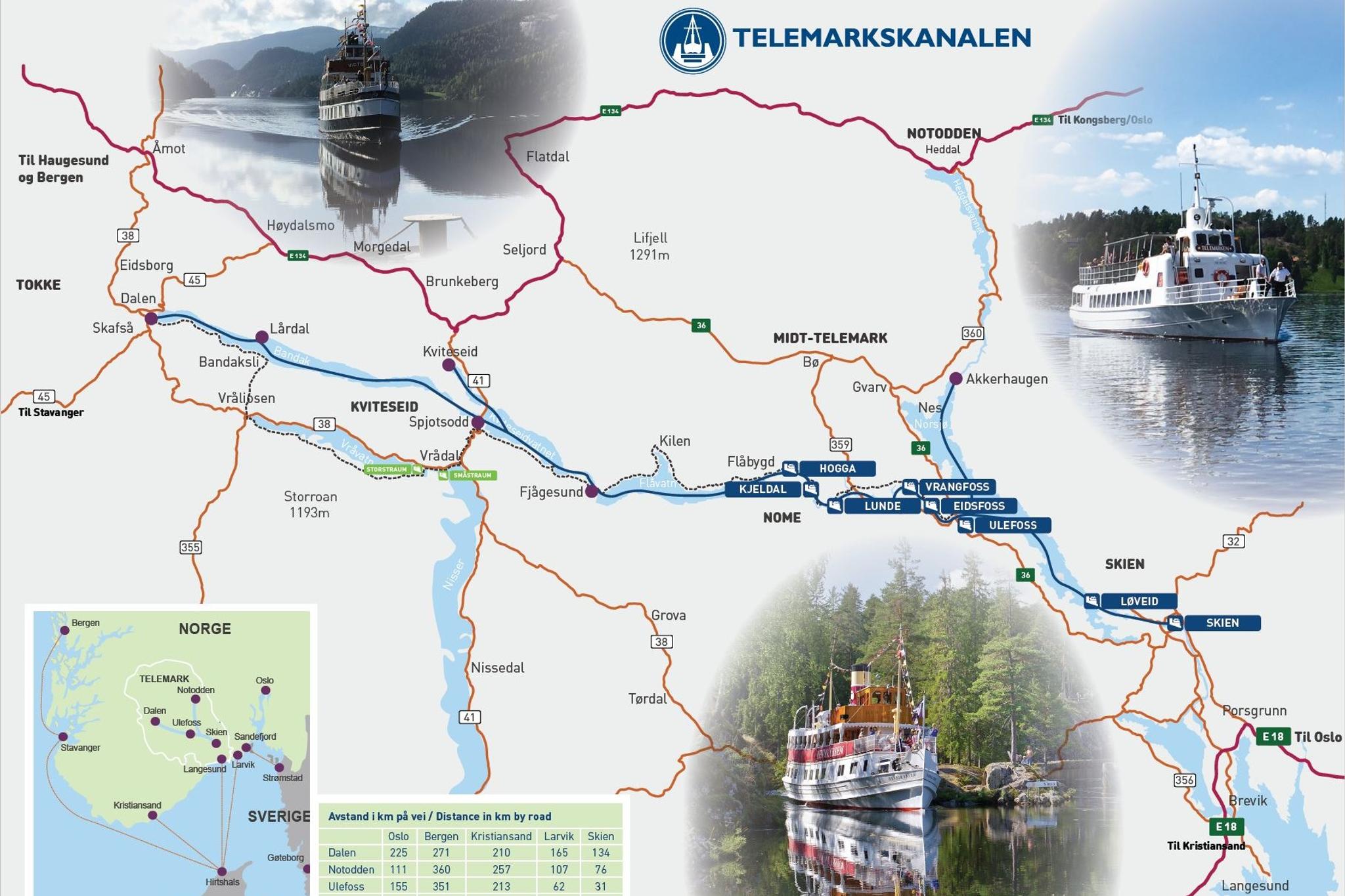 Telemark Canal Map
