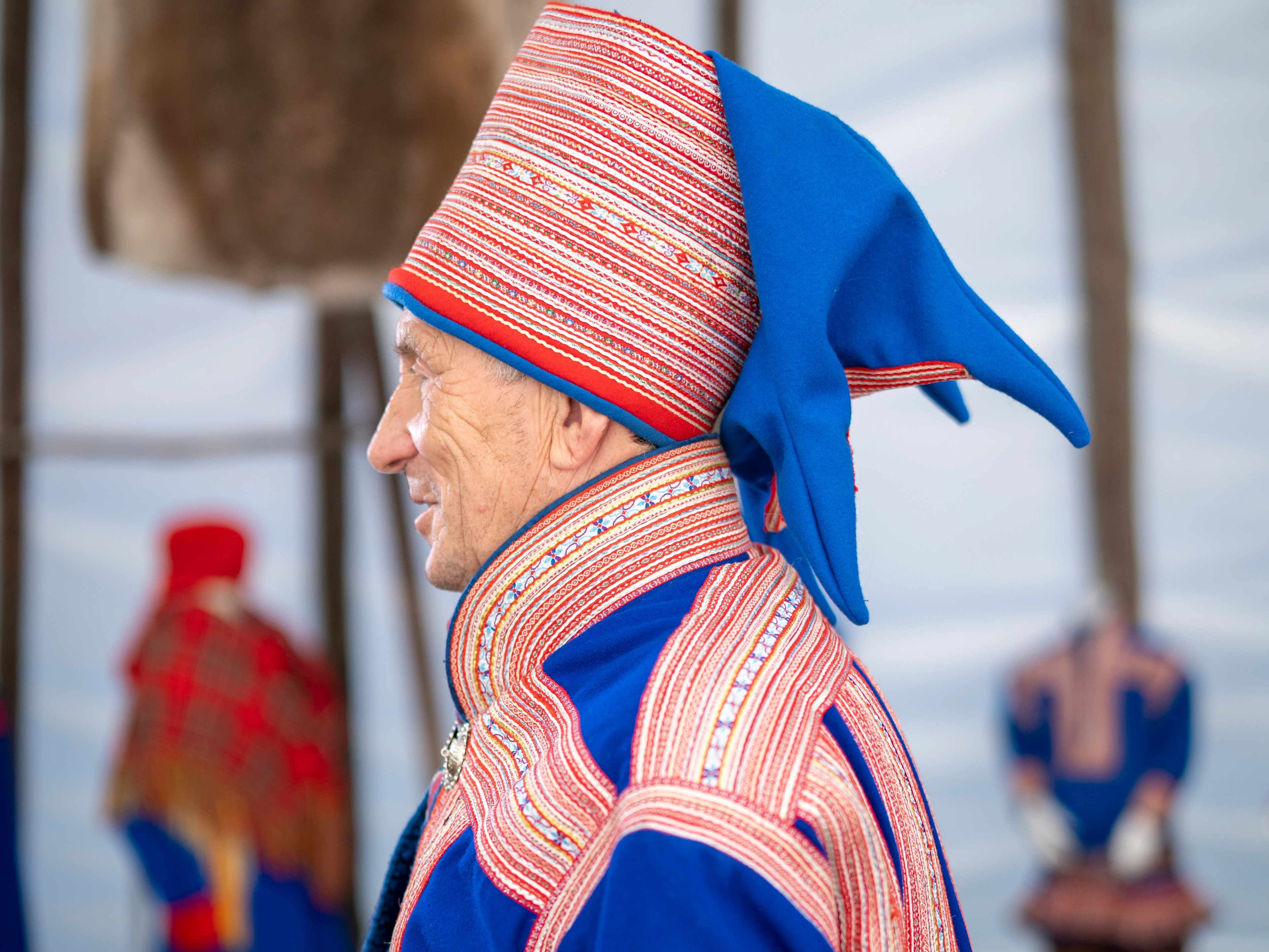 Nils-Henrik Sara in a Kautokeino-kofte