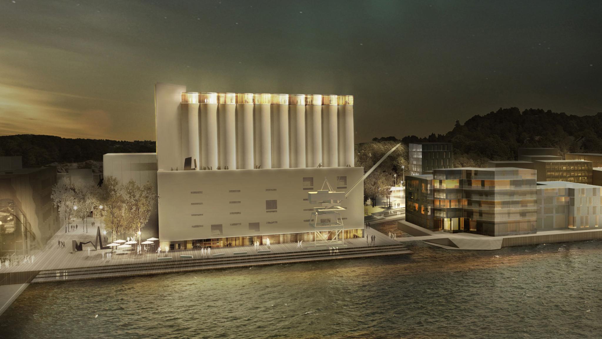 An architectural drawing of the Kunstsilo Art Museum in Kristiansand, Southern Norway