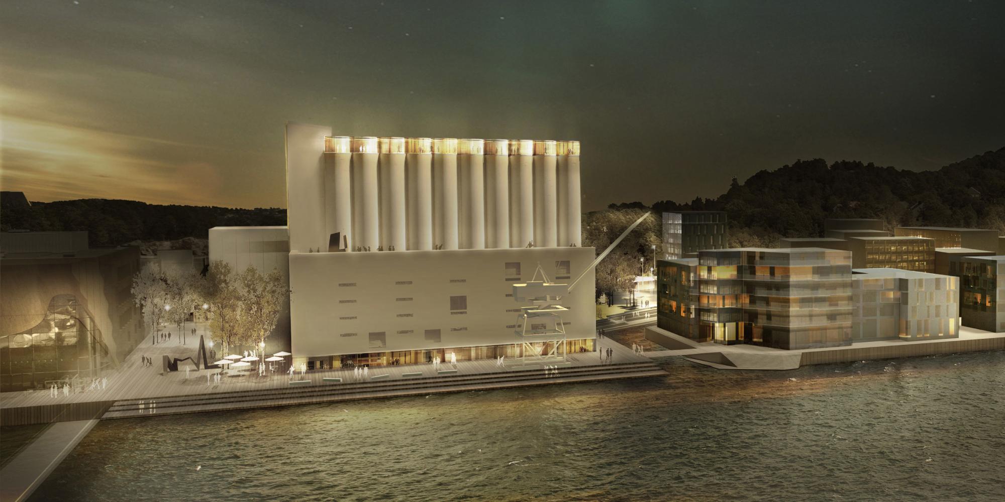 An architectural drawing of the Kunstsilo Art Museum in Kristiansand, Southern Norway