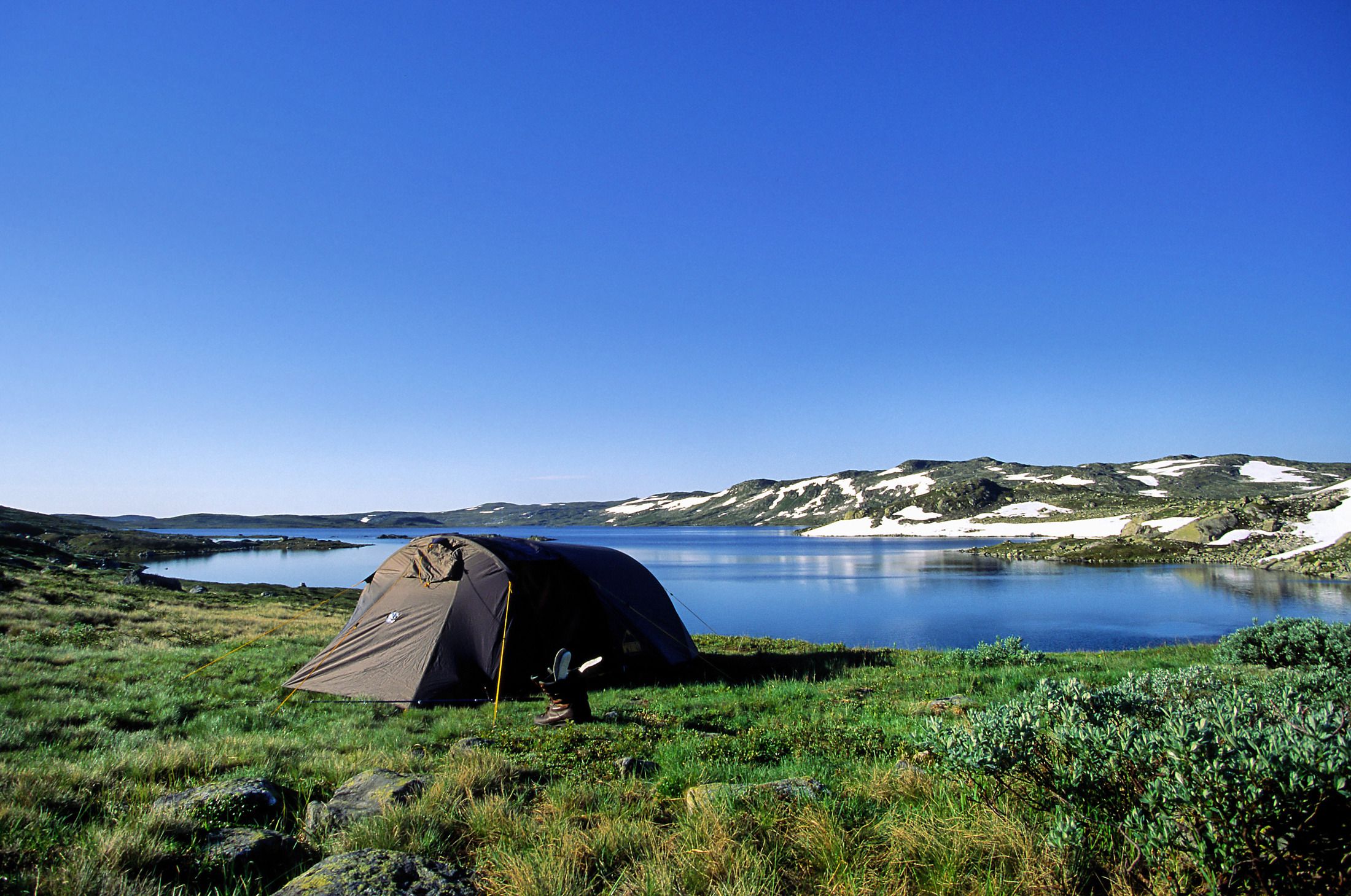 Telt på Hardangervidda i Hordaland