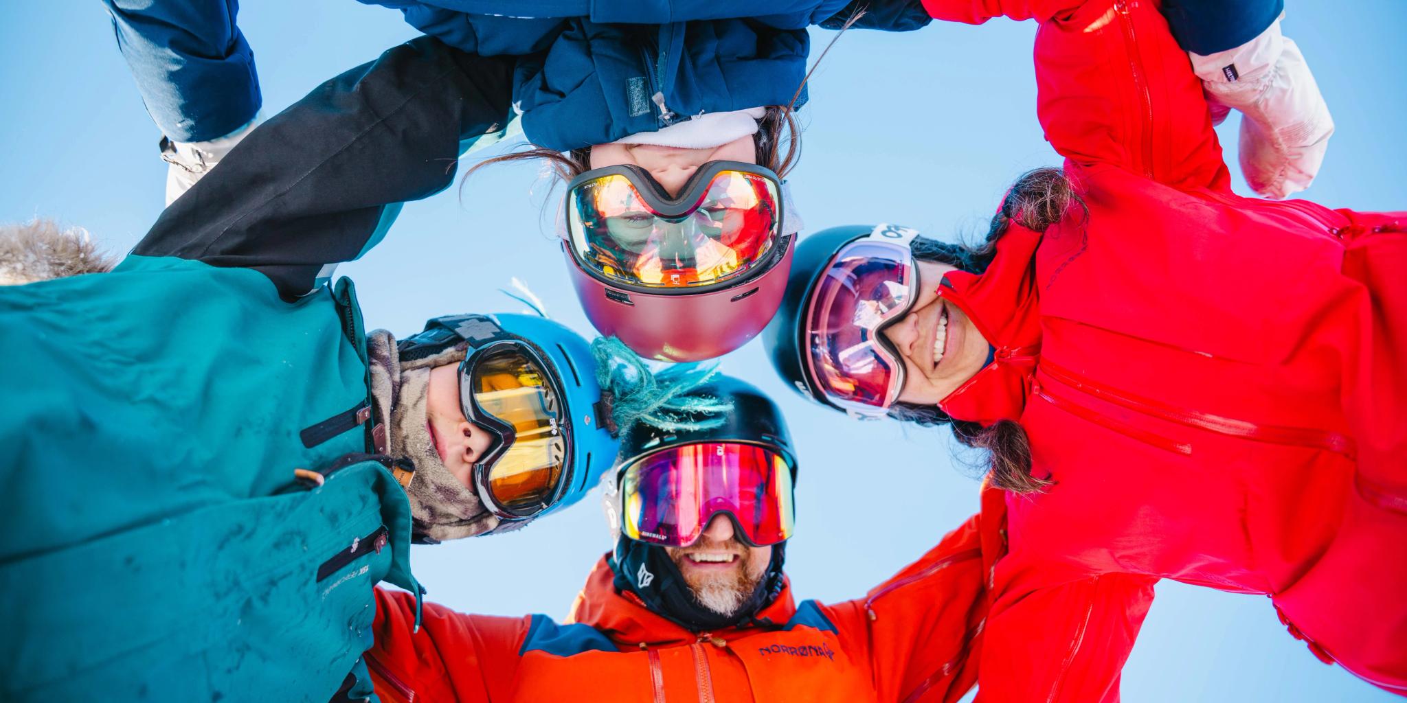 A family in the alpine slopes in Hemsedal