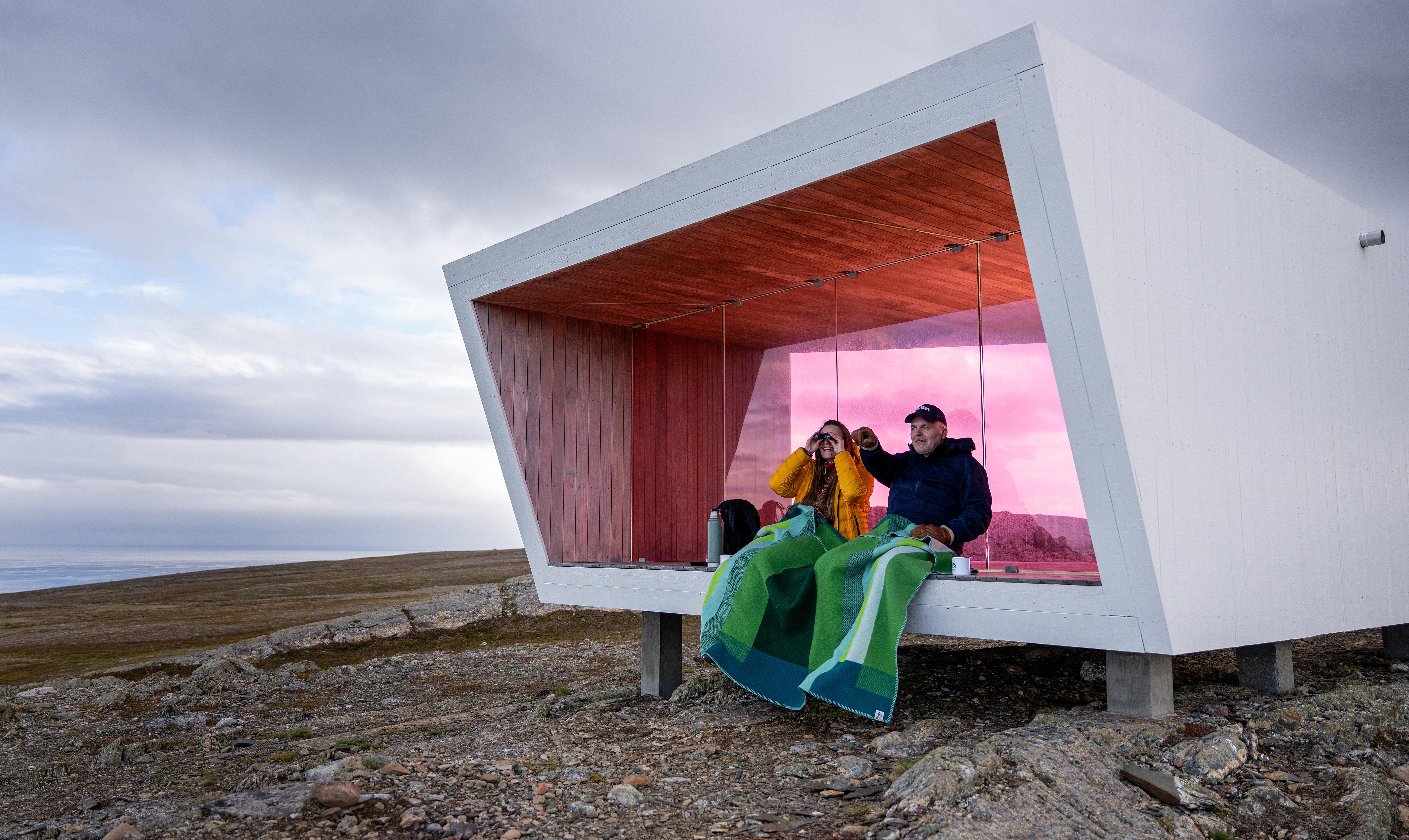 Domen birdwatching hide by Biotope by National scenic Route Varanger, Northern Norway