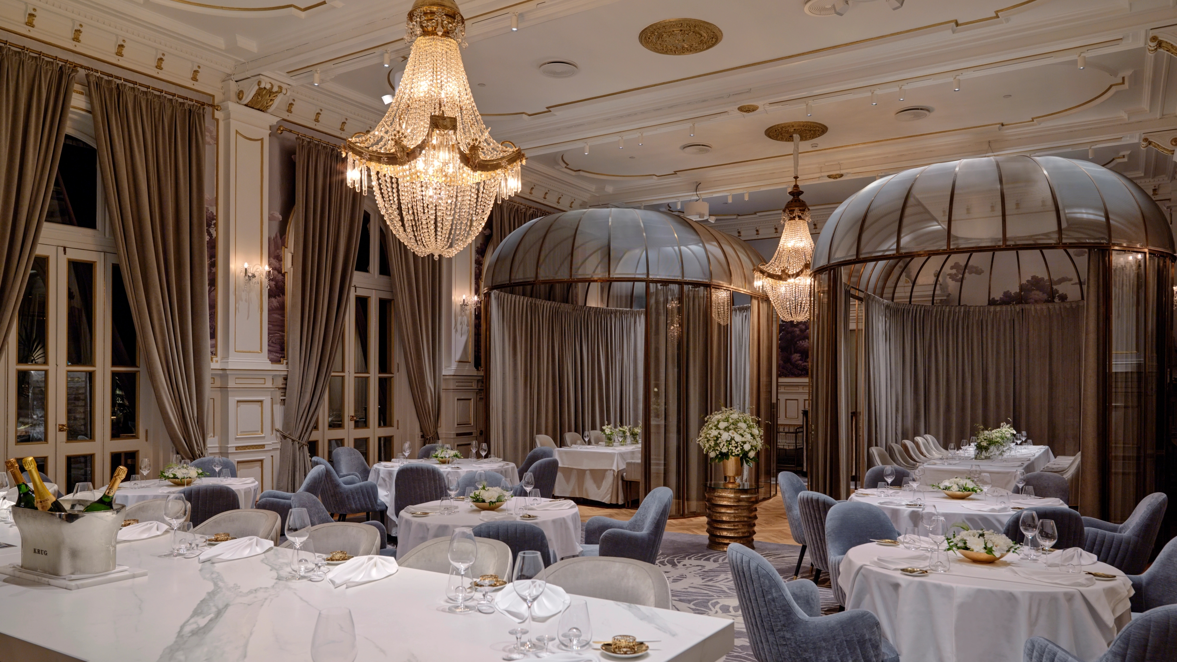 Inside Speilsalen Restaurant at the luxurious Britannia Hotel in Trondheim, Trøndelag