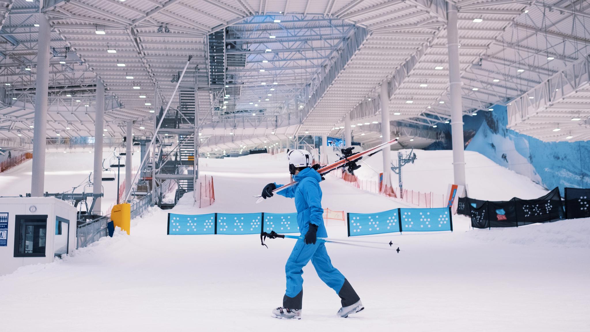 Indoor skiing at SNØ, Lørenskog, Eastern Norway