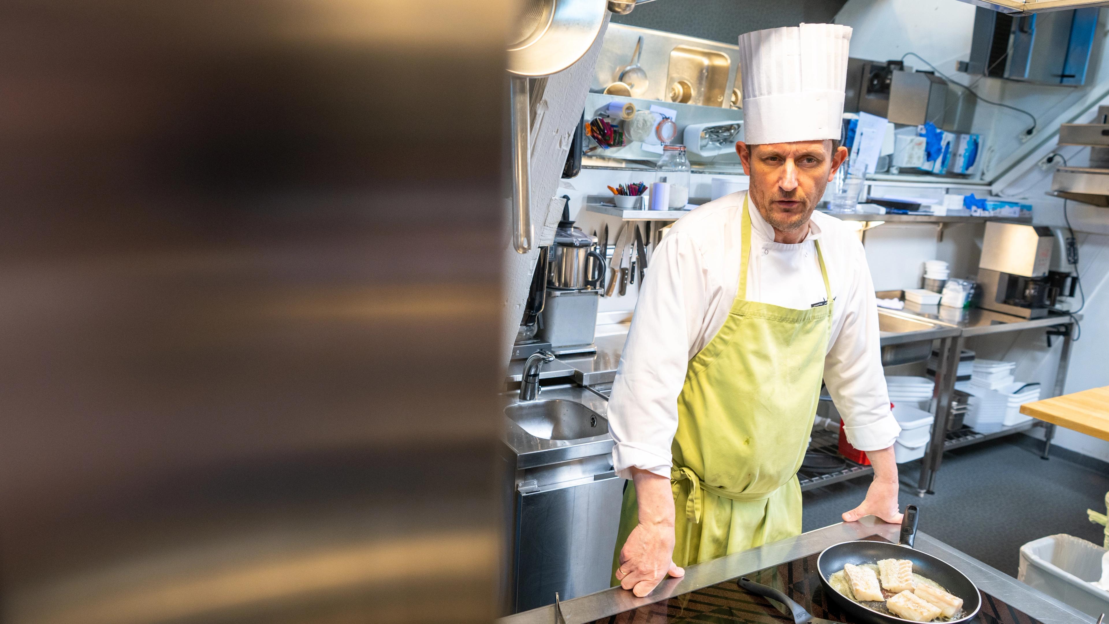 Inside the kitchen with a chef at Vertshuset Skarven in Tromsø