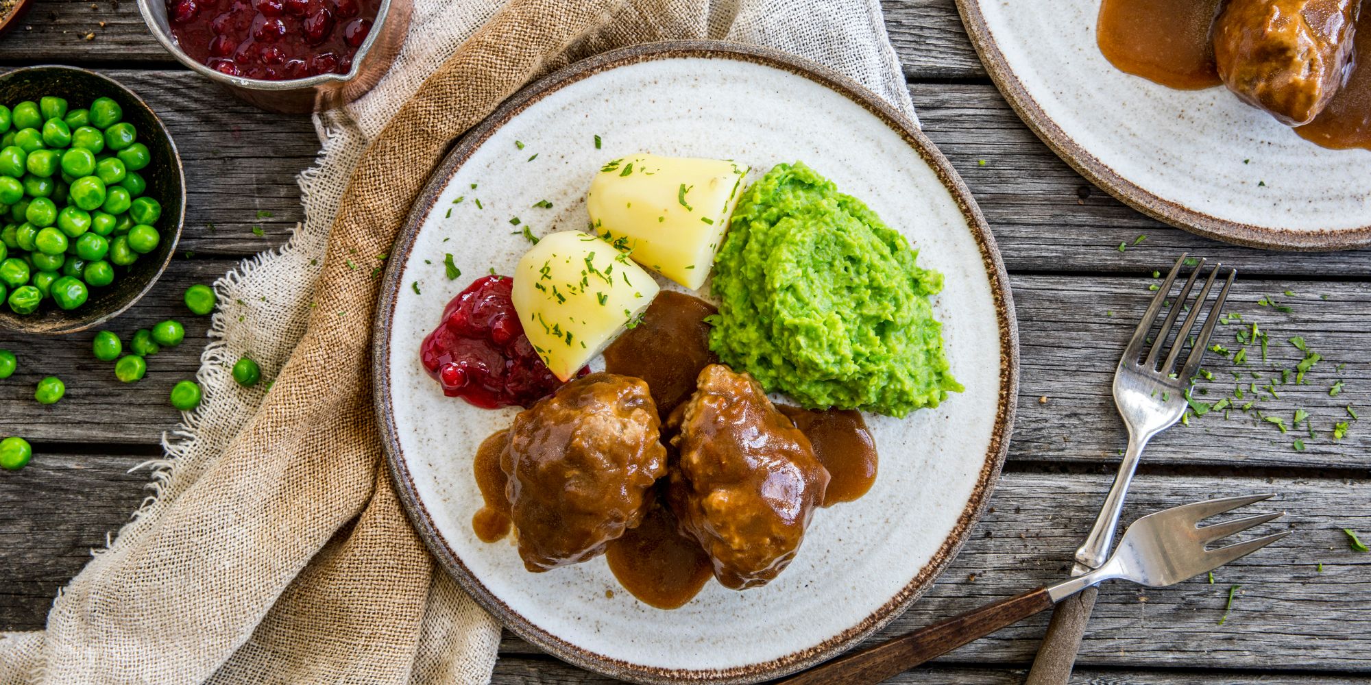 Traditional Norwegian kjøttkaker, meat cakes
