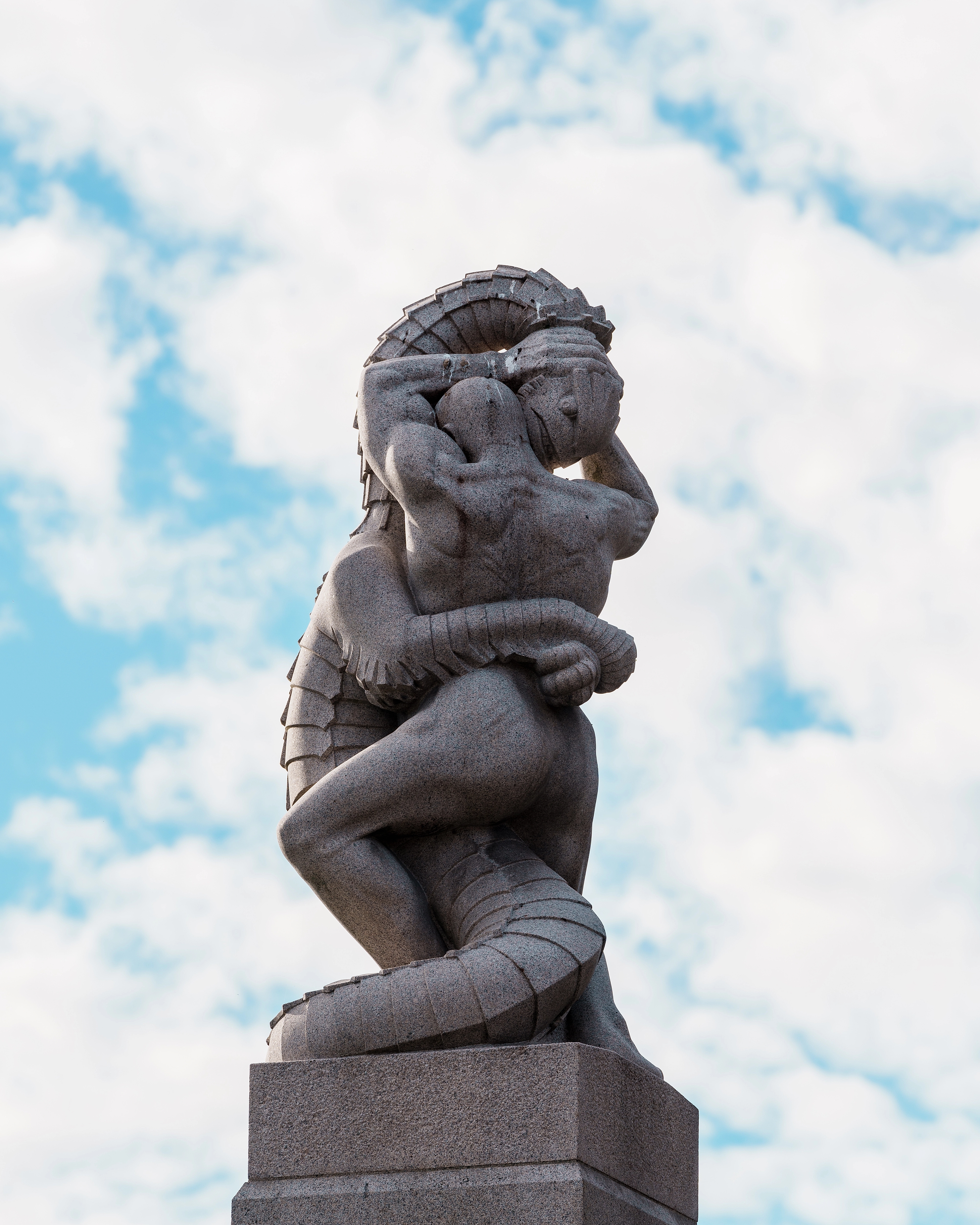 Sculpture of a man fighting an eagle in the Vigeland Park