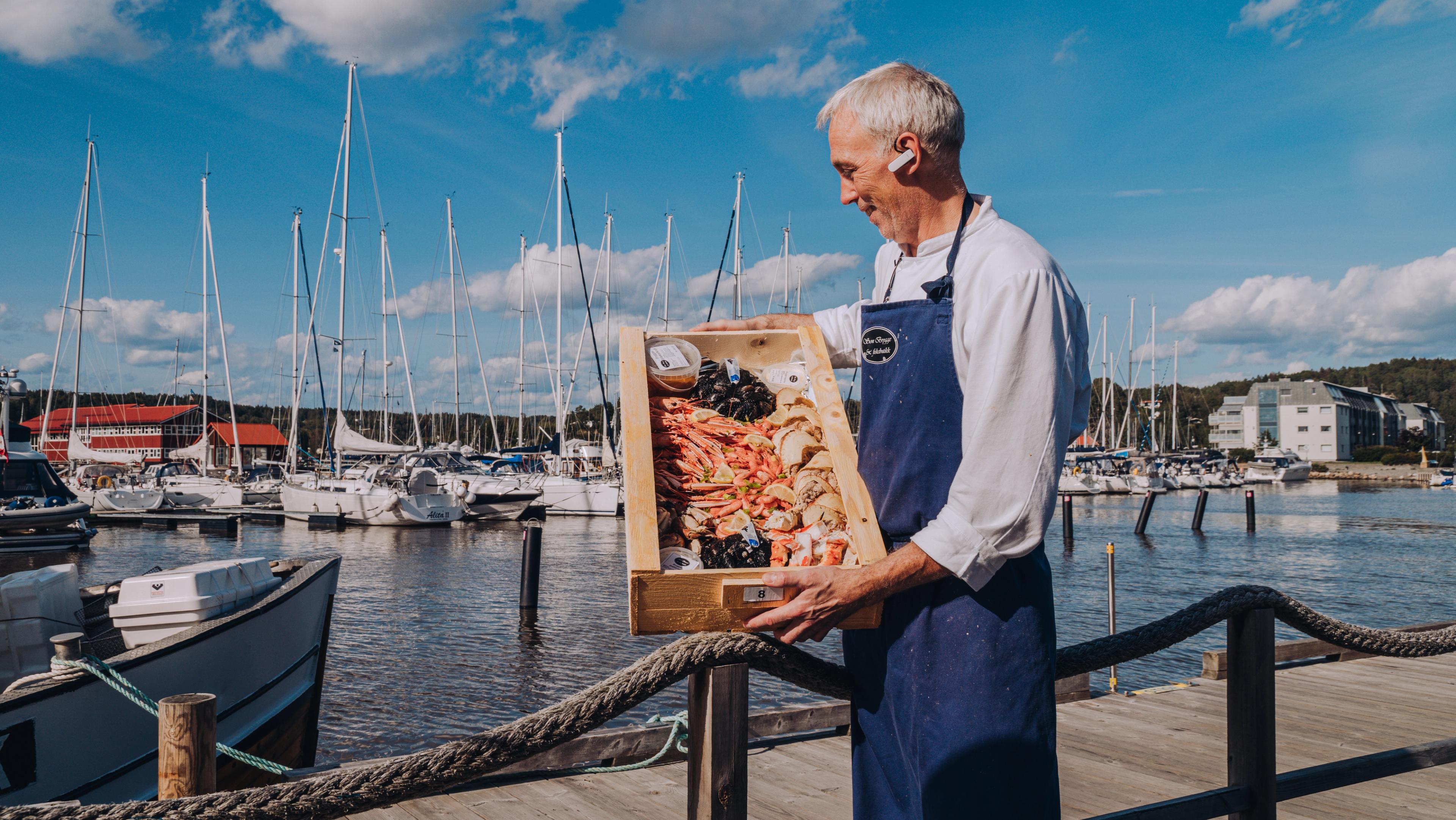 Fresh seafood at the fish shop in Son in Eastern Norway