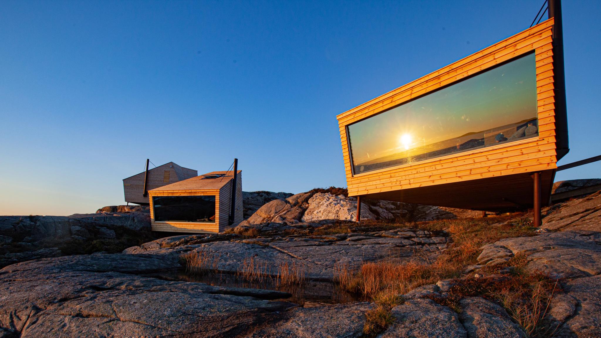 Sunset over Flokehyttene outside Haugesund, Western Norway