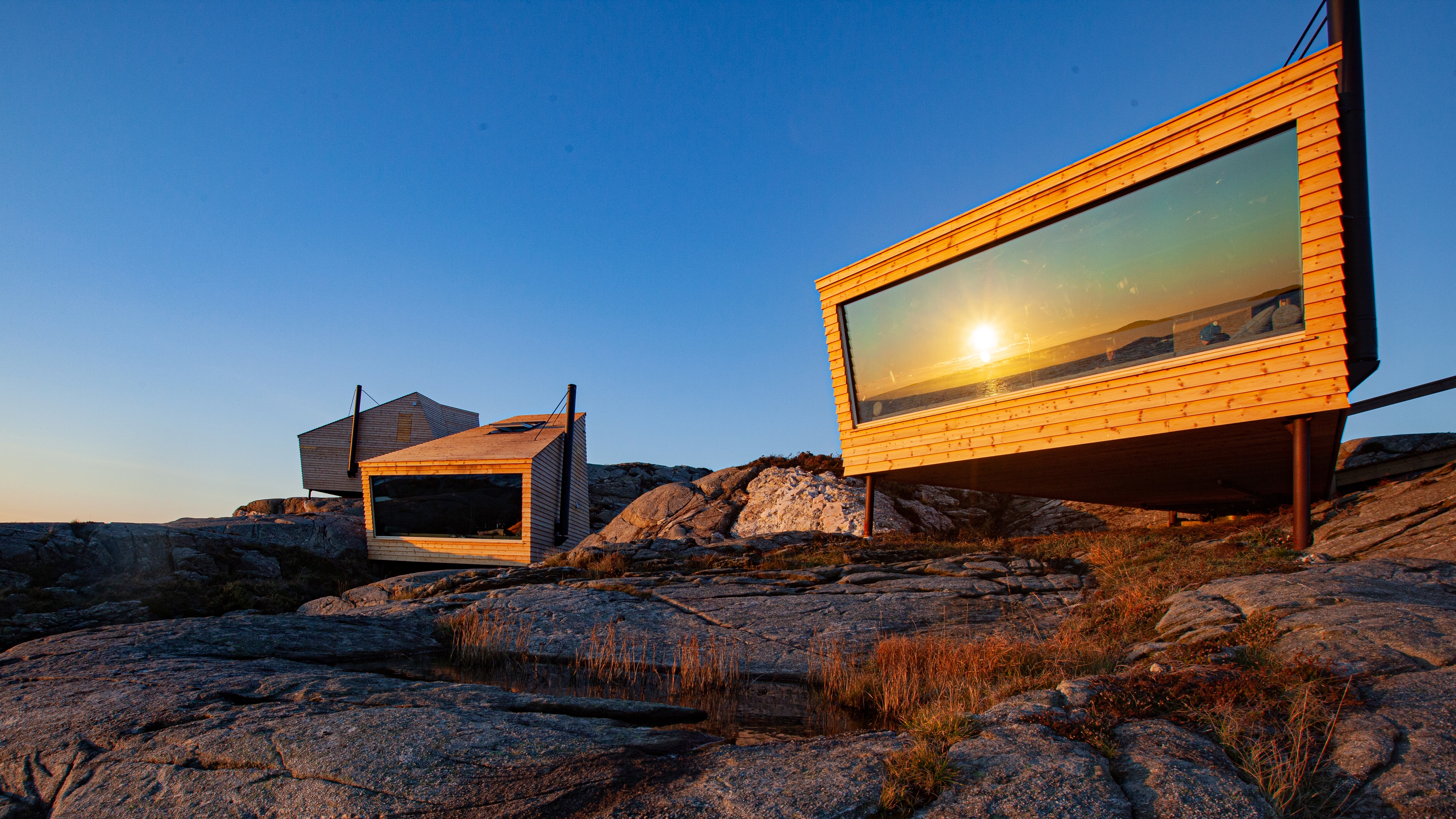 Sunset over Flokehyttene outside Haugesund, Western Norway