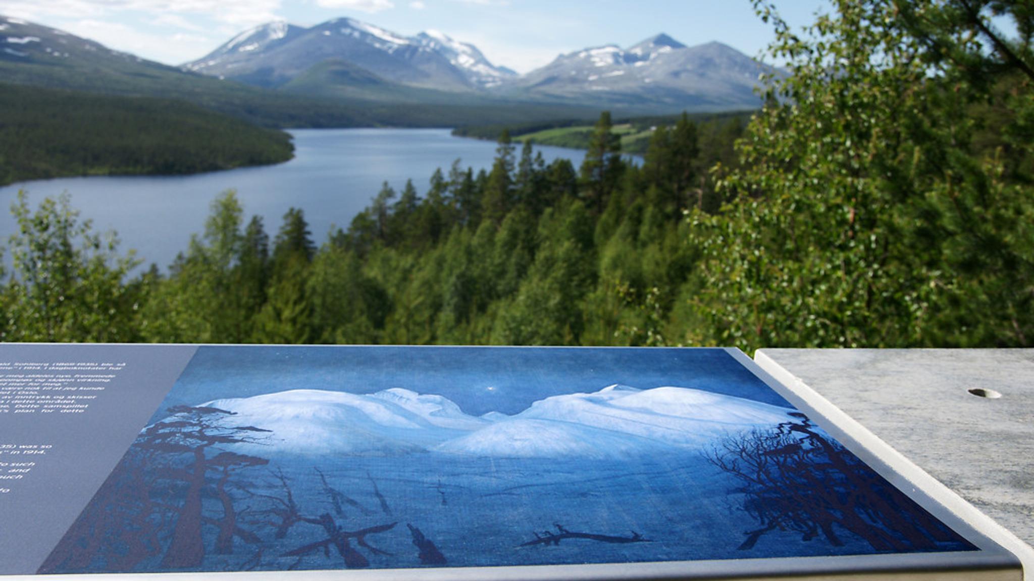 Mountains next to the famous painting they inspired