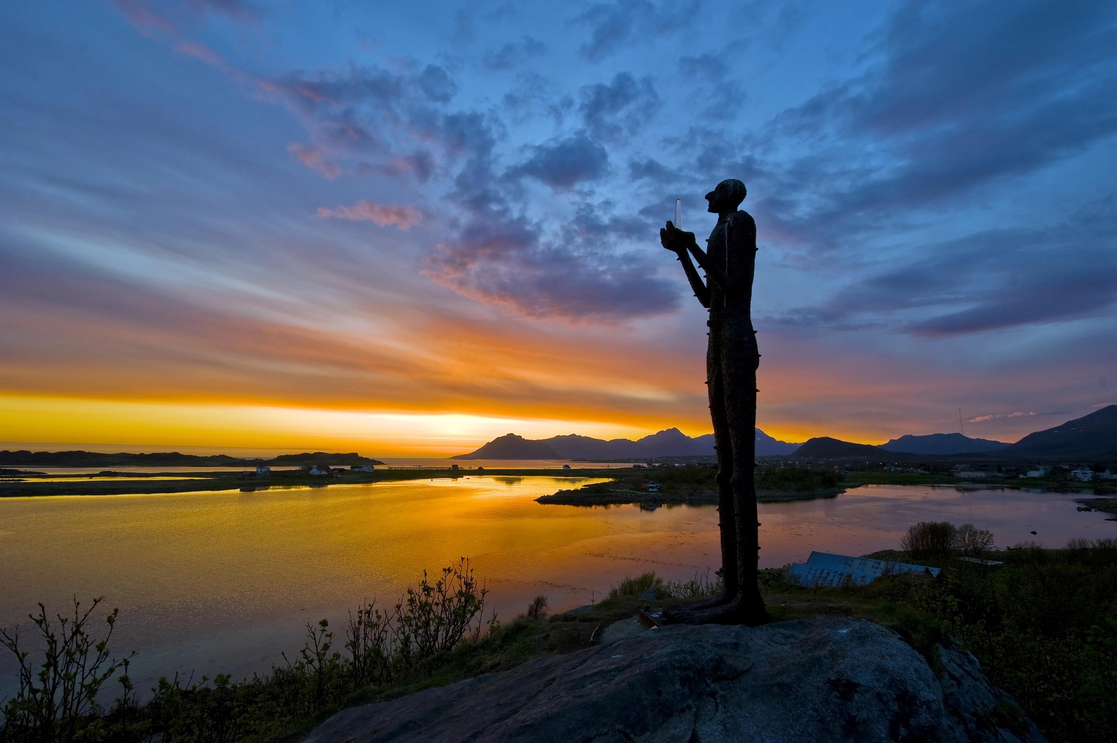 The man from the sea monument in Vesterålen, Northern Norway
