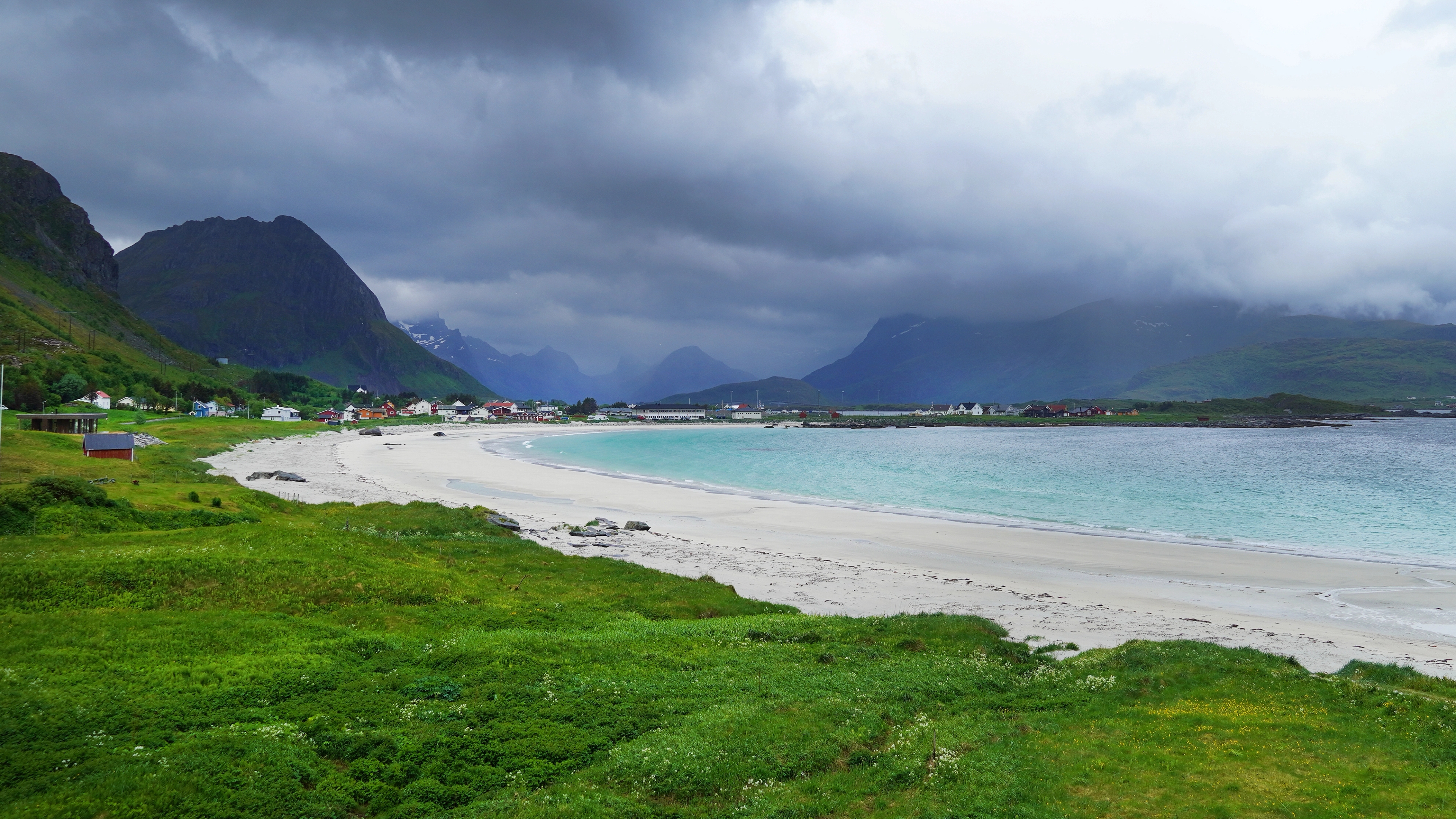 White beach with turquoise water in Lofoten