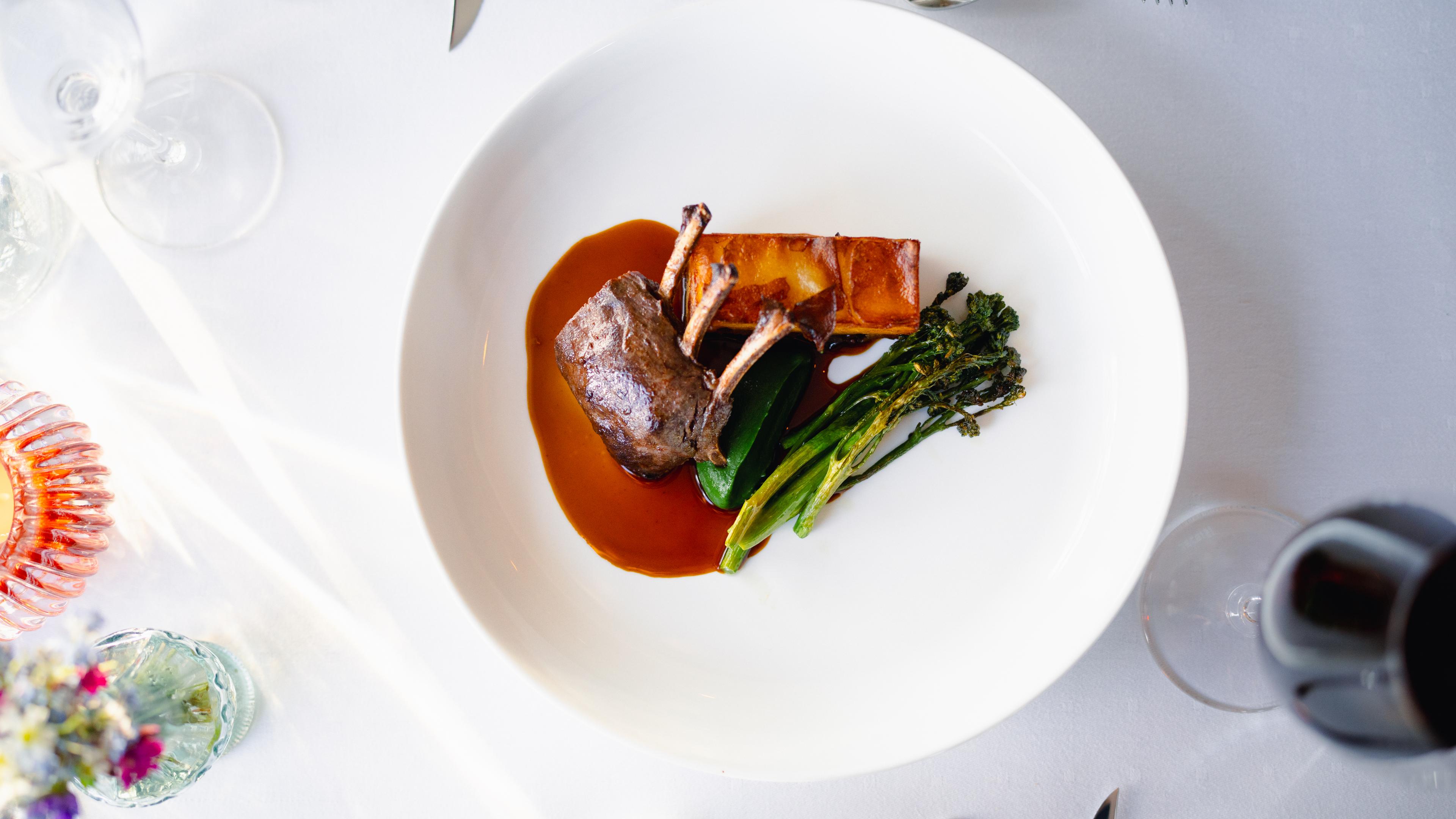 Dinner on a plate at Skåbu Fjellhotell.