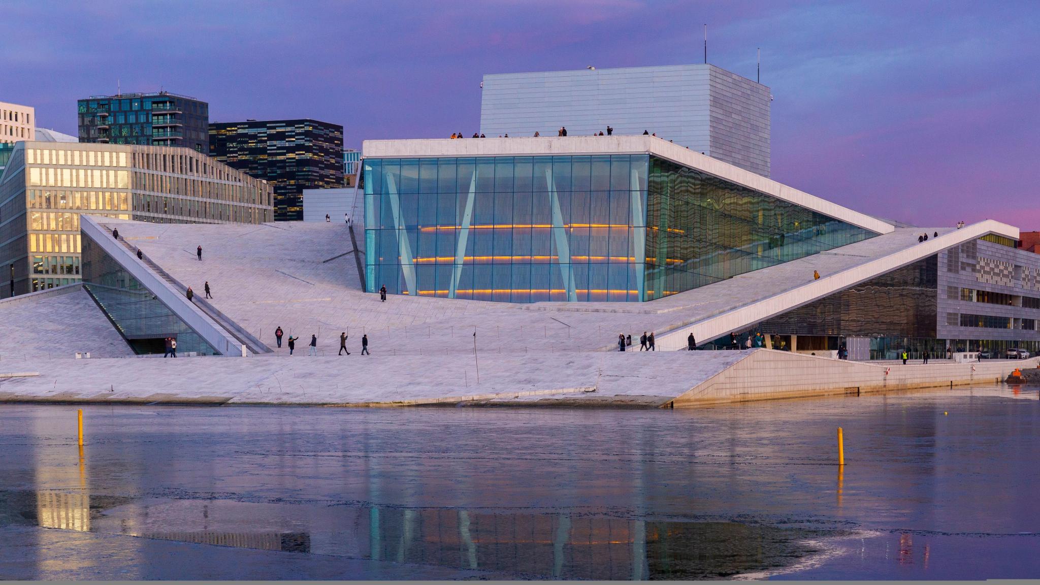 Bjørvika with the Oslo Opera House in Oslo, Eastern Norway