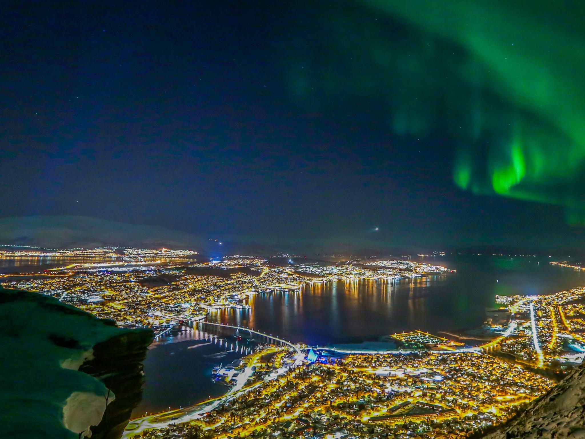Northern lights over Tromsø in Northern Norway