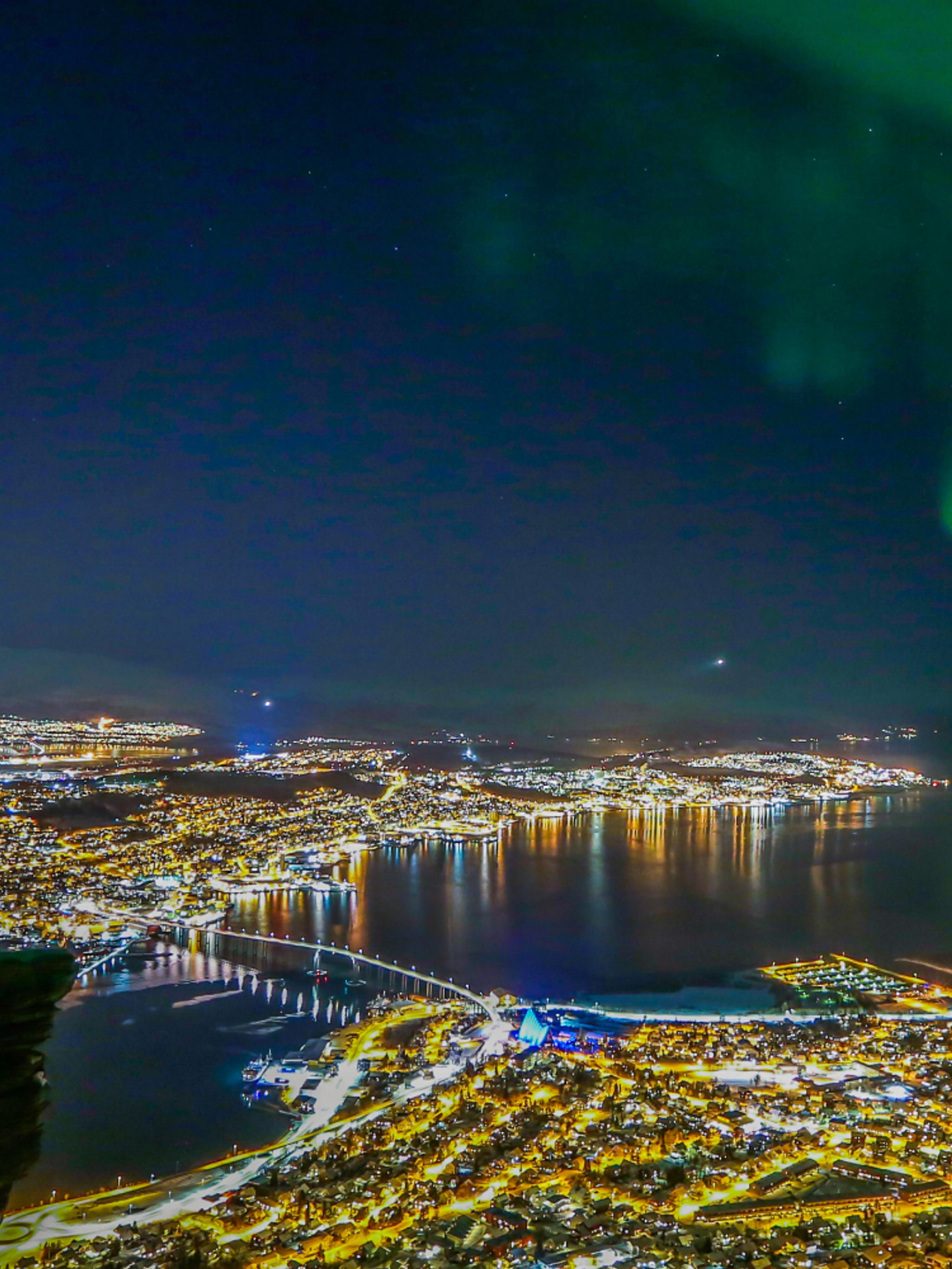 Northern lights over Tromsø in Northern Norway