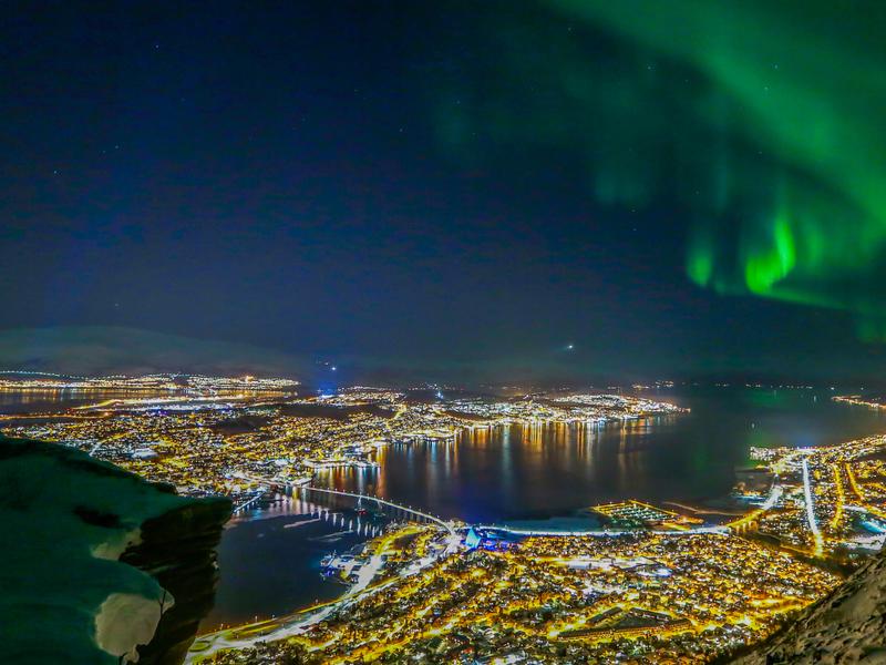 Northern lights over Tromsø in Northern Norway