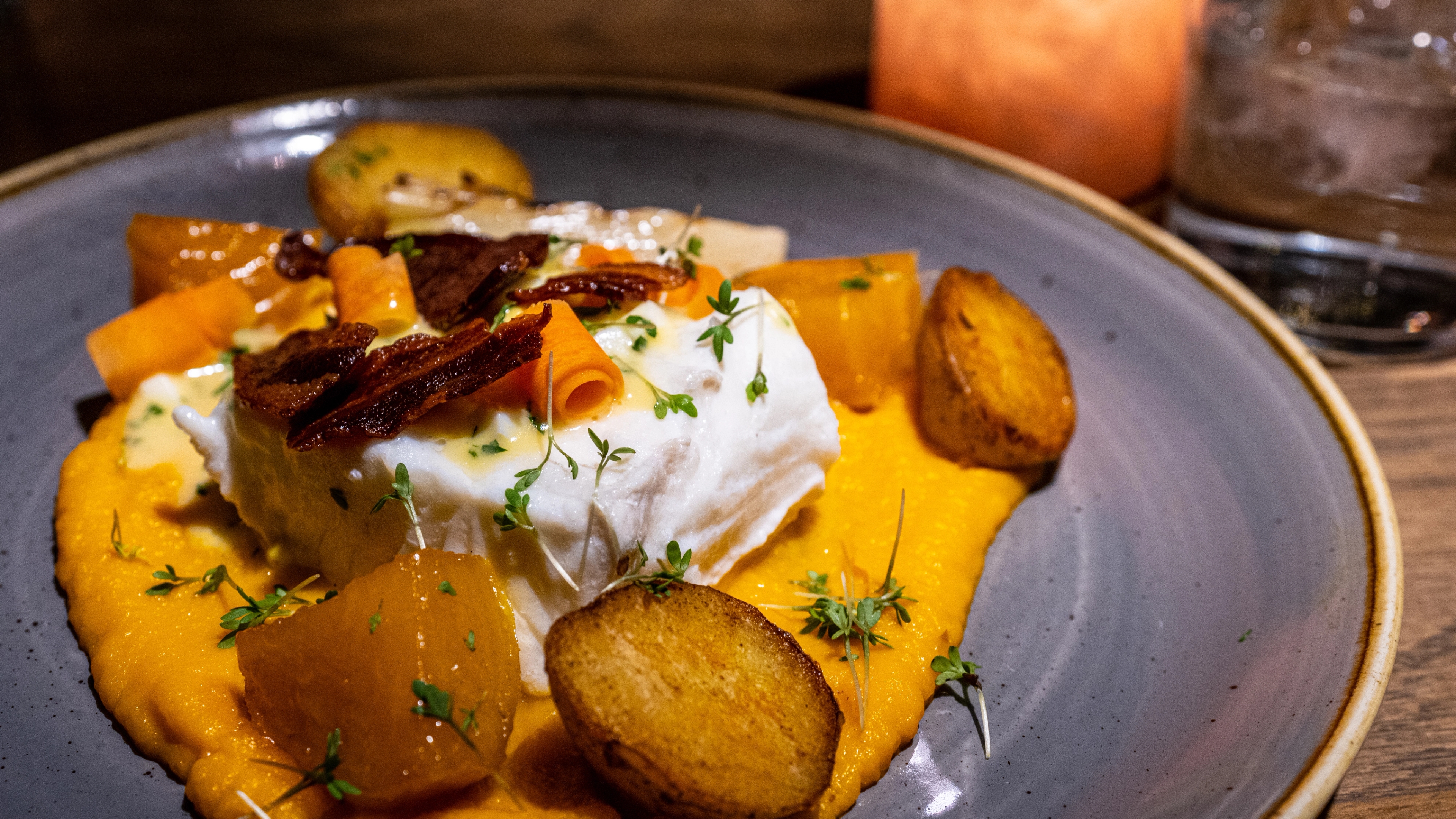 Halibut meal at restaurant Skirri in Tromsø